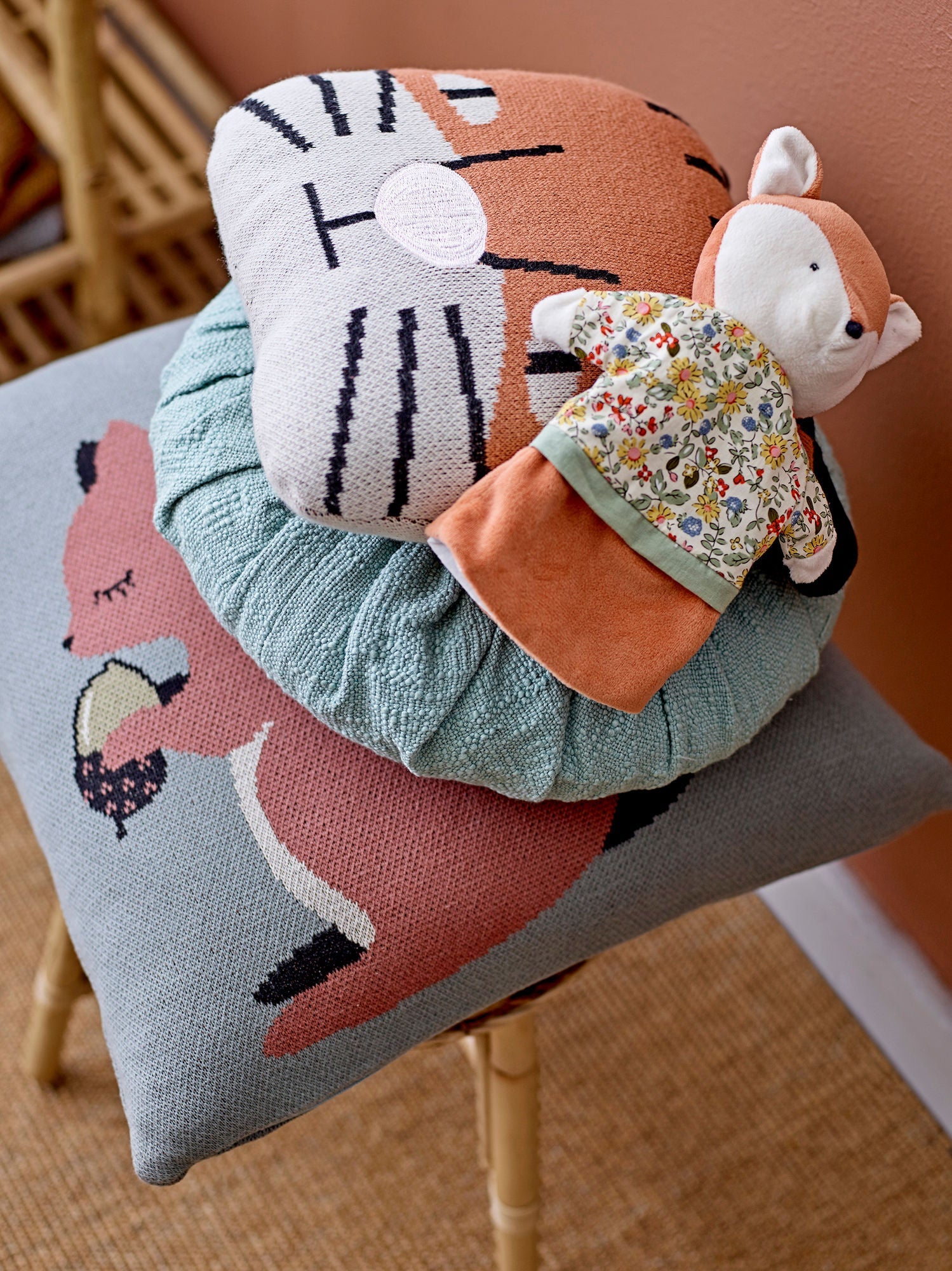 Bloomingville Mini Muzamel Cushion，橙色，棉oeko-Tex®