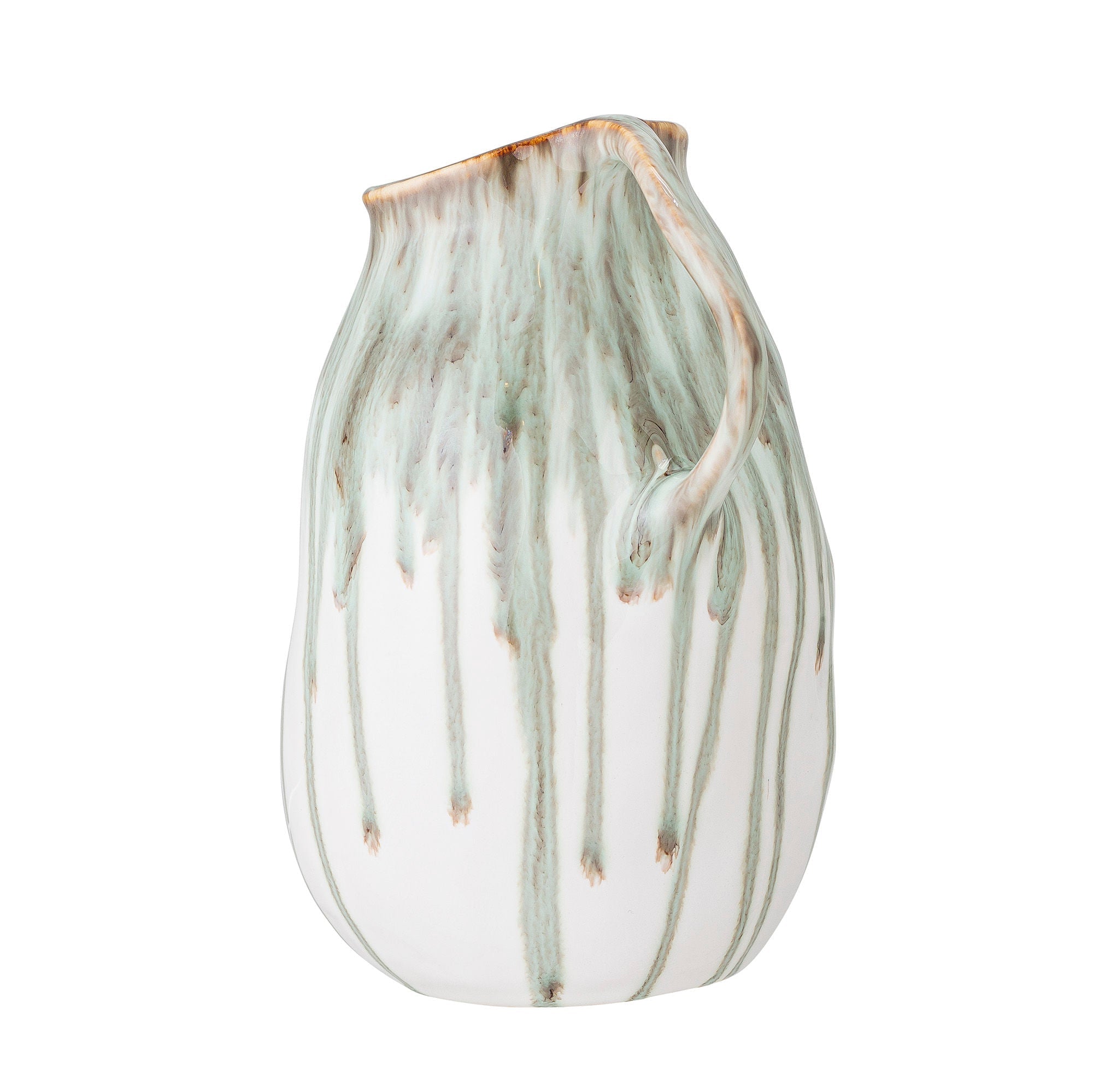 Creative Collection Link Deco Vase, Green, StoneWare