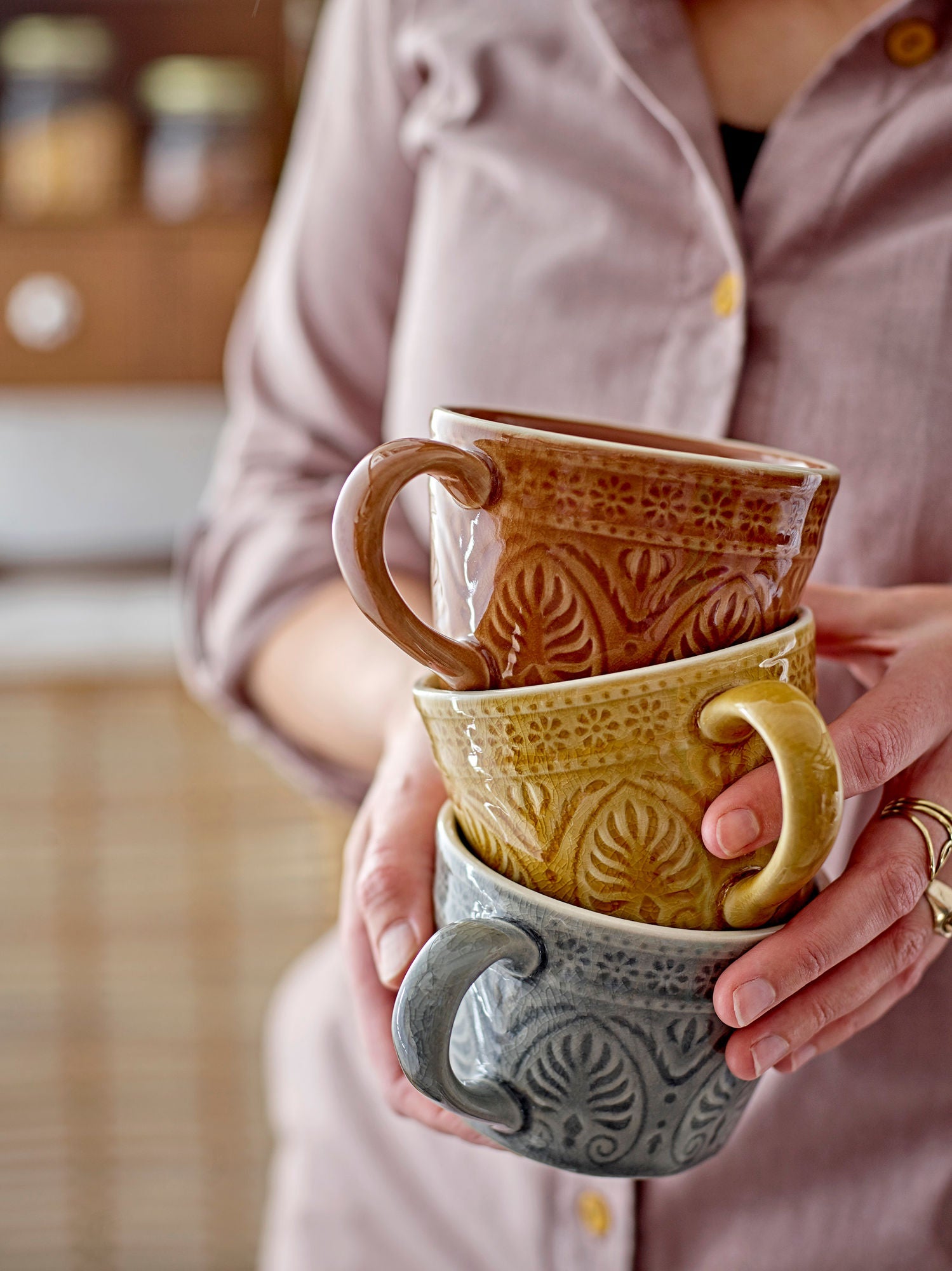 Bloomingville Rani Mug，绿色，stone器