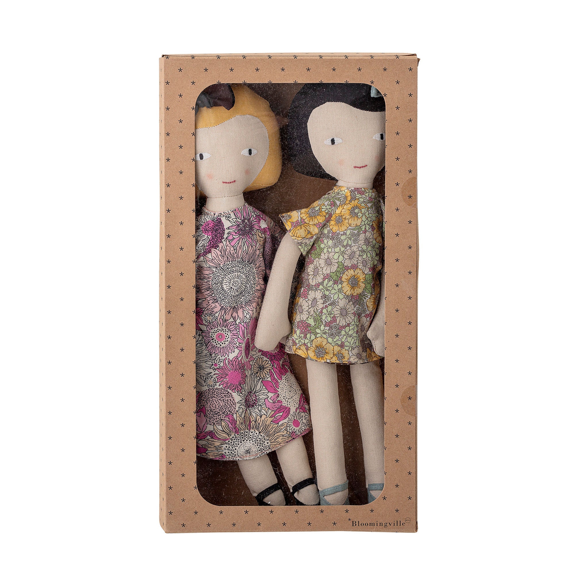 Bloomingville Mini Molly och Vida Doll, Rose, Cotton