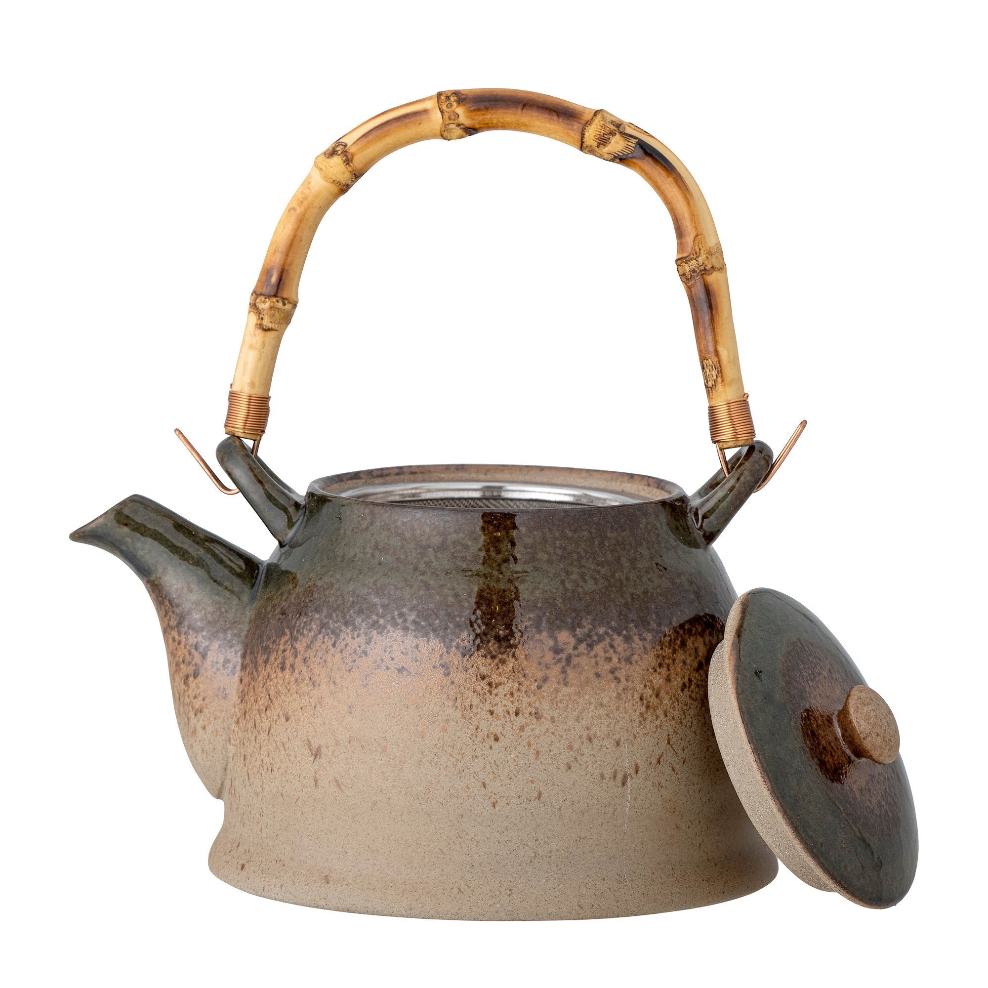 布卢明维尔光环茶壶，带茶，绿色，瓷器