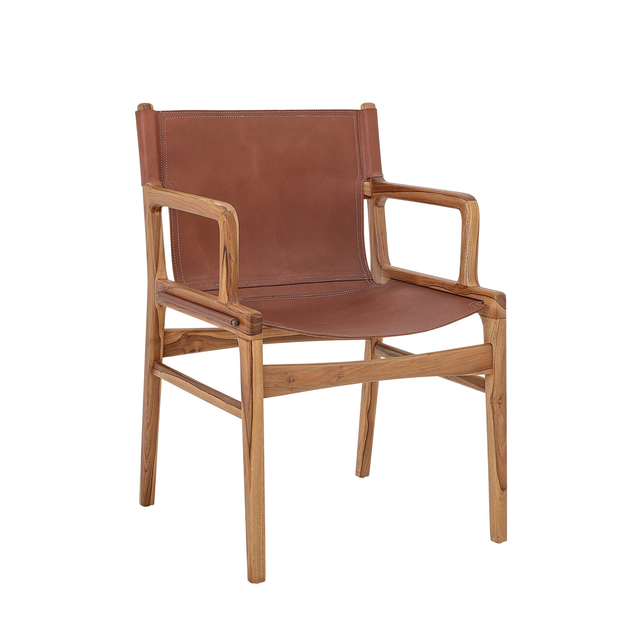 Bloomingville Ollie Lounge stol, brun, læder