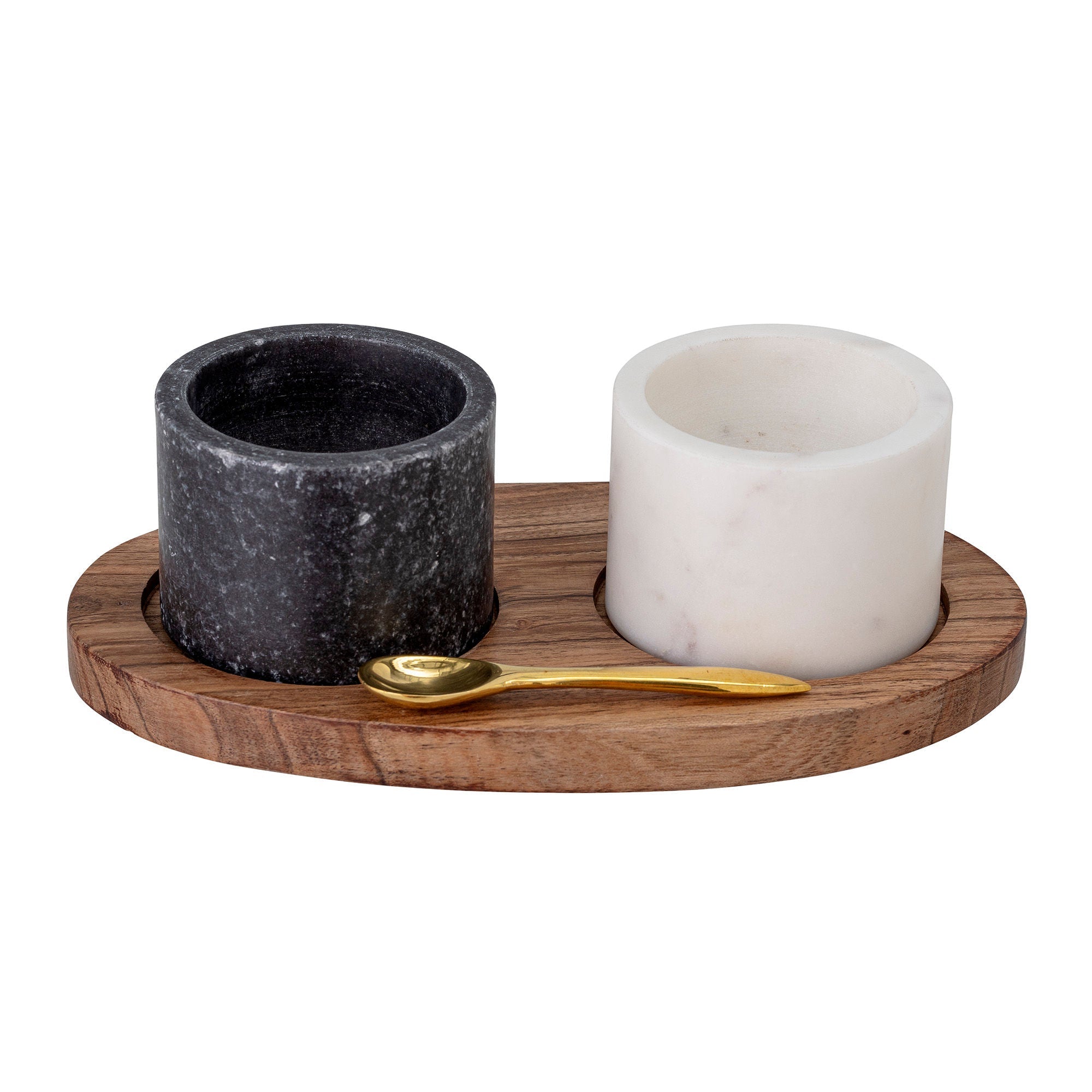 Bloomingville Florio Salt & Pepper Jar, musta, marmori