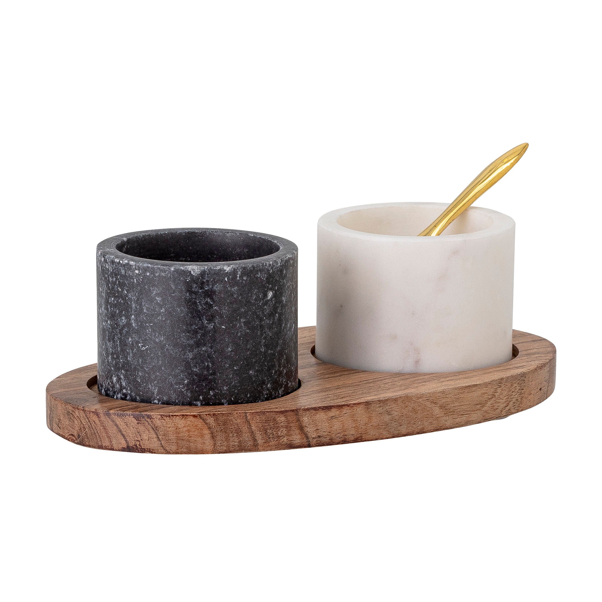 Bloomingville Florio Salt & Pepper Jar, noir, marbre