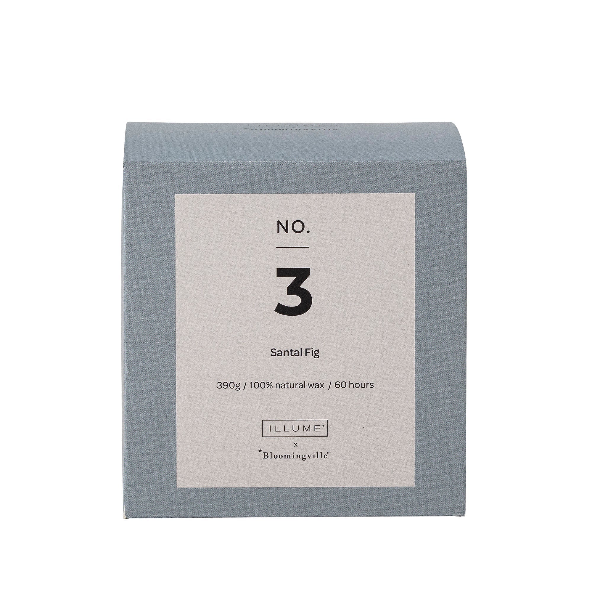 Illume x Bloomingville No.3-Santal Fig Scent Vela, azul, cera natural