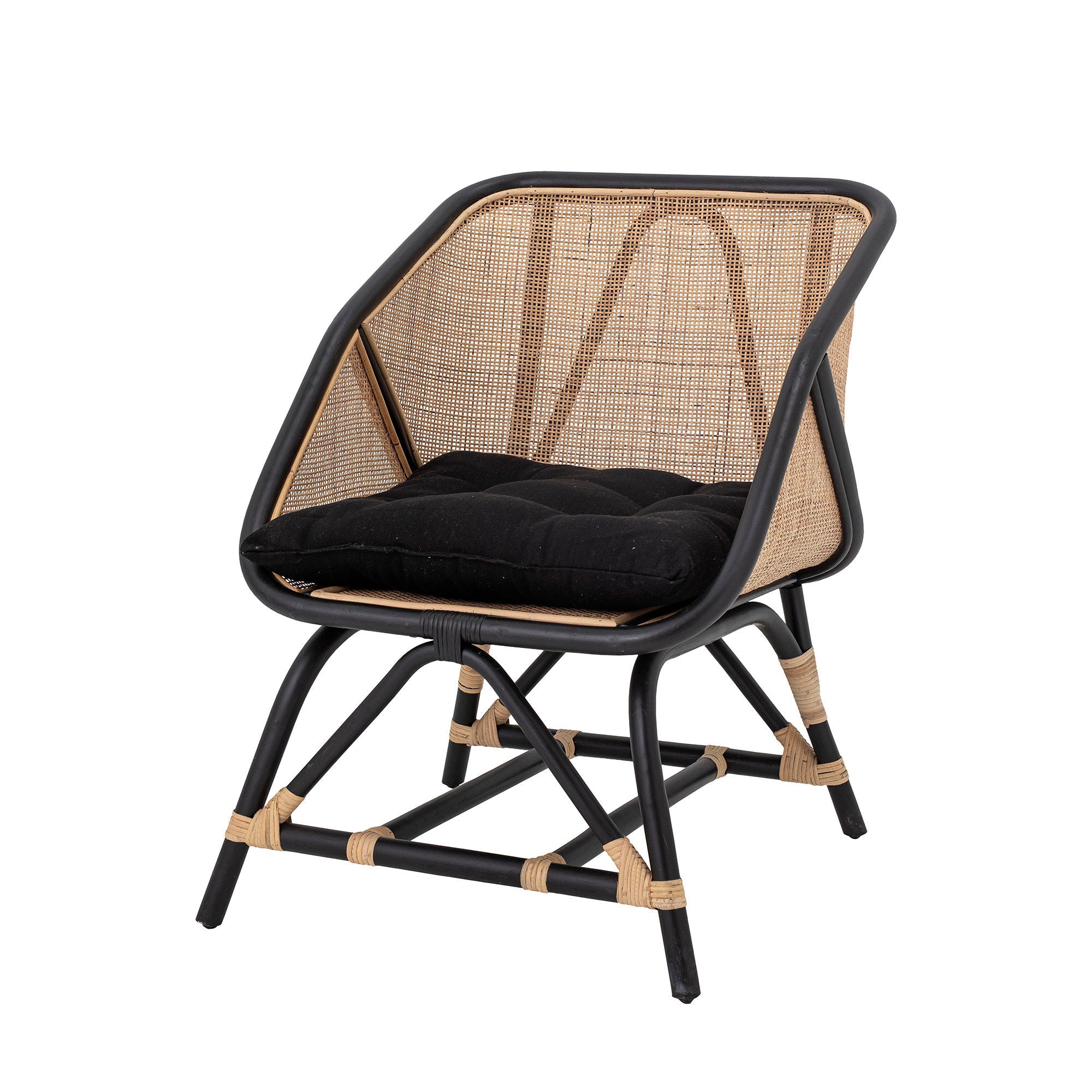 Bloomingville Loue Lounge Chair, Schwarz, Rattan