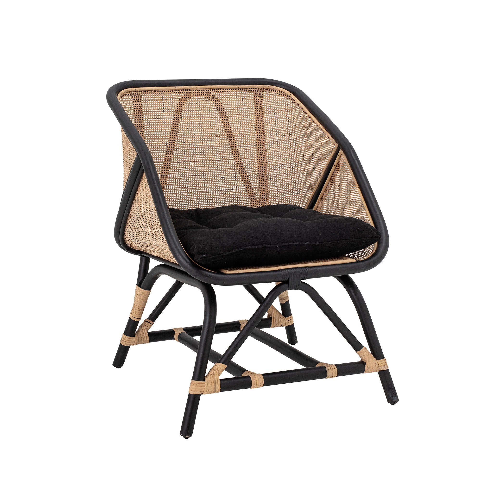 Bloomingville Loue Lounge Chair, Schwarz, Rattan