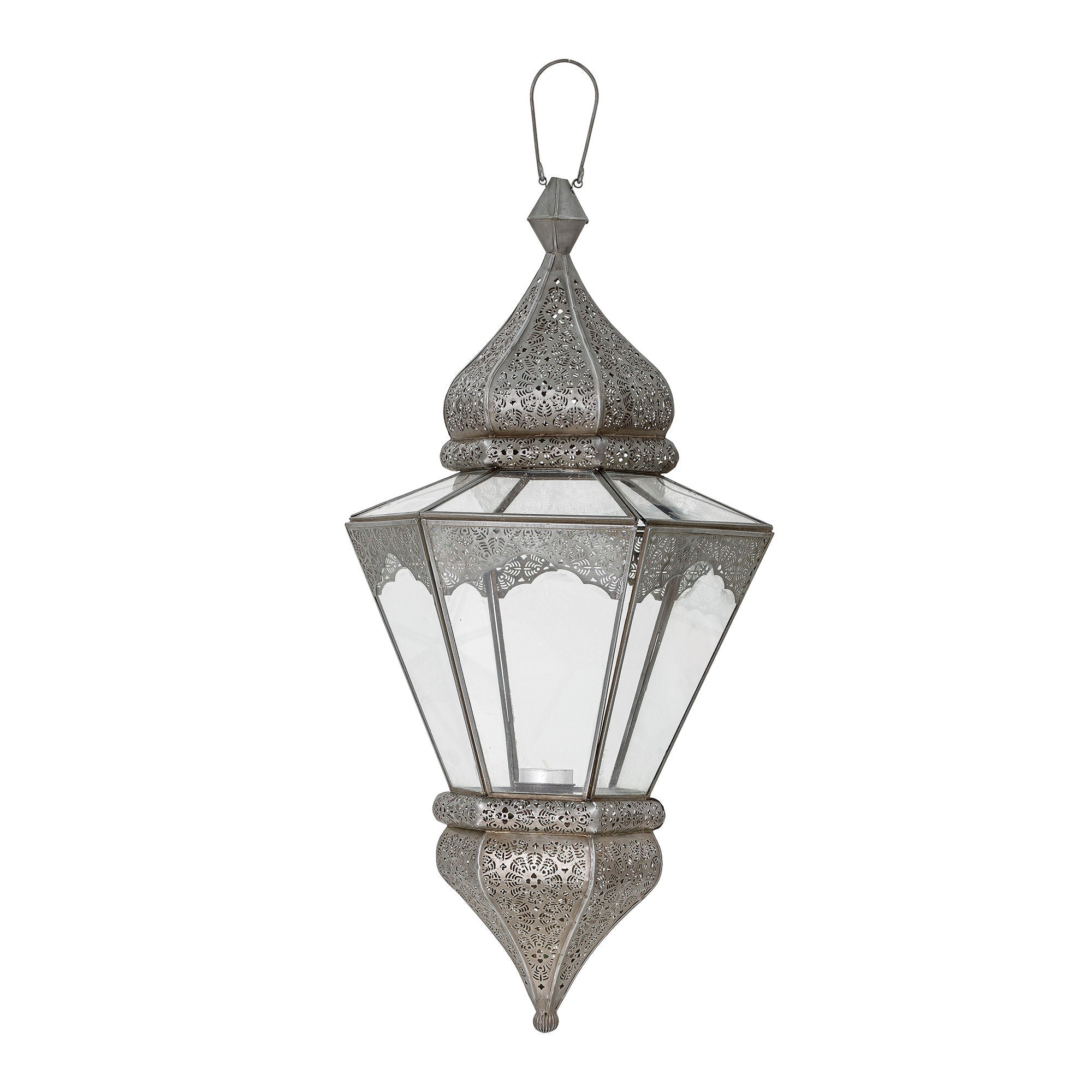 Lanterna di Bloomingville Isabell, grigio, vetro