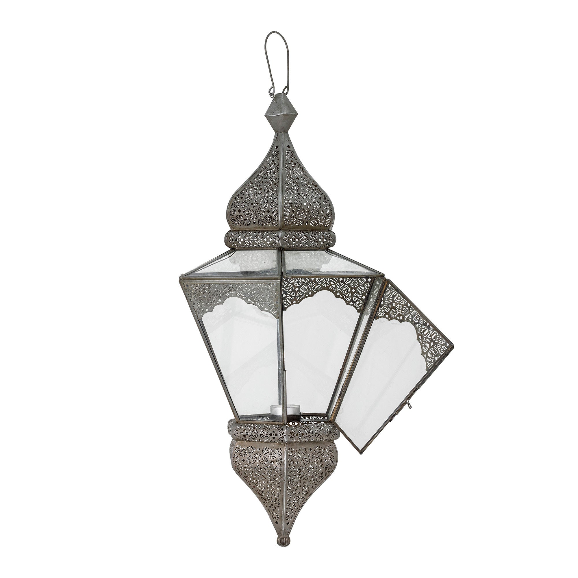 Bloomingville Isabell Lantern, harmaa, lasi