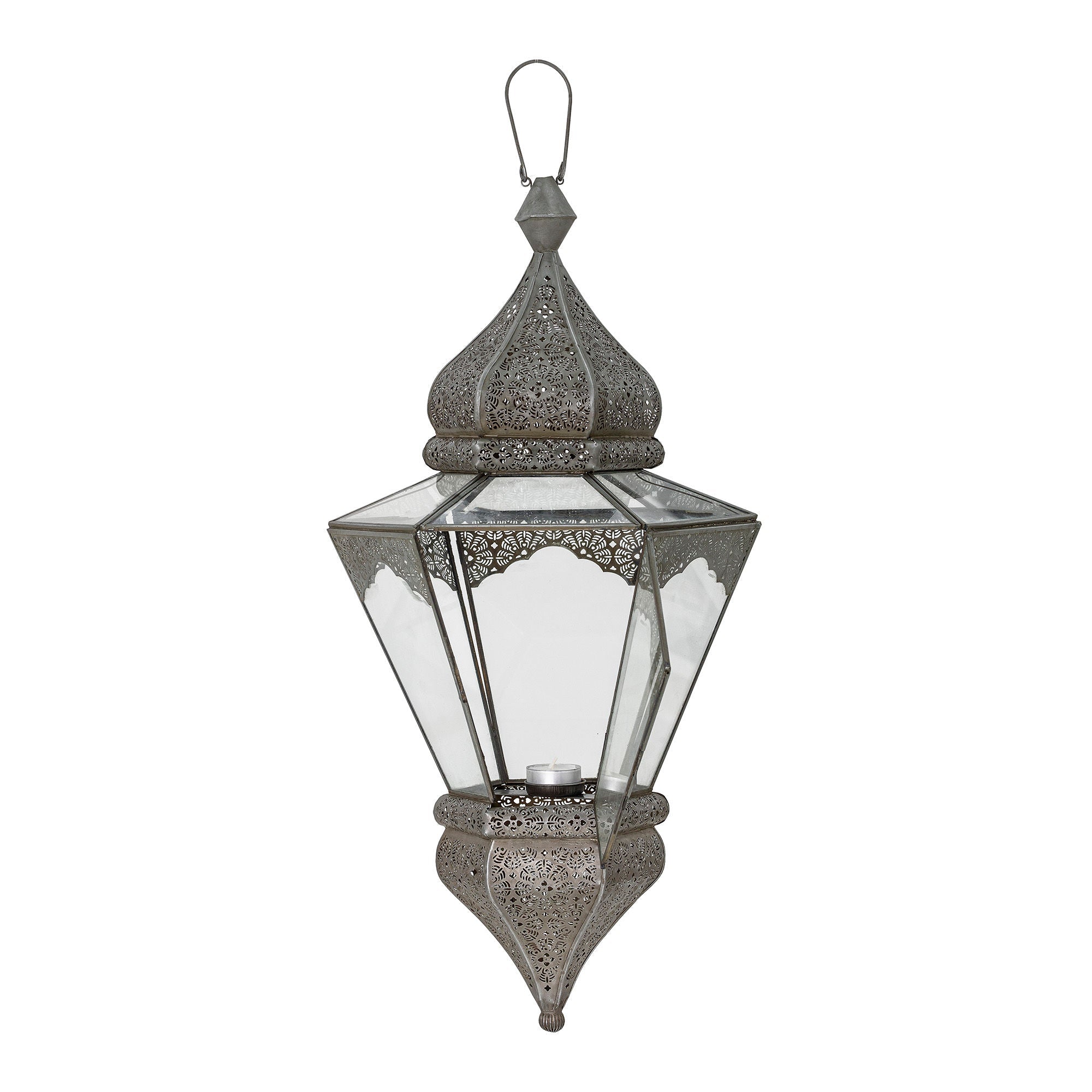 Bloomingville Isabell Lantern, Gray, Glass