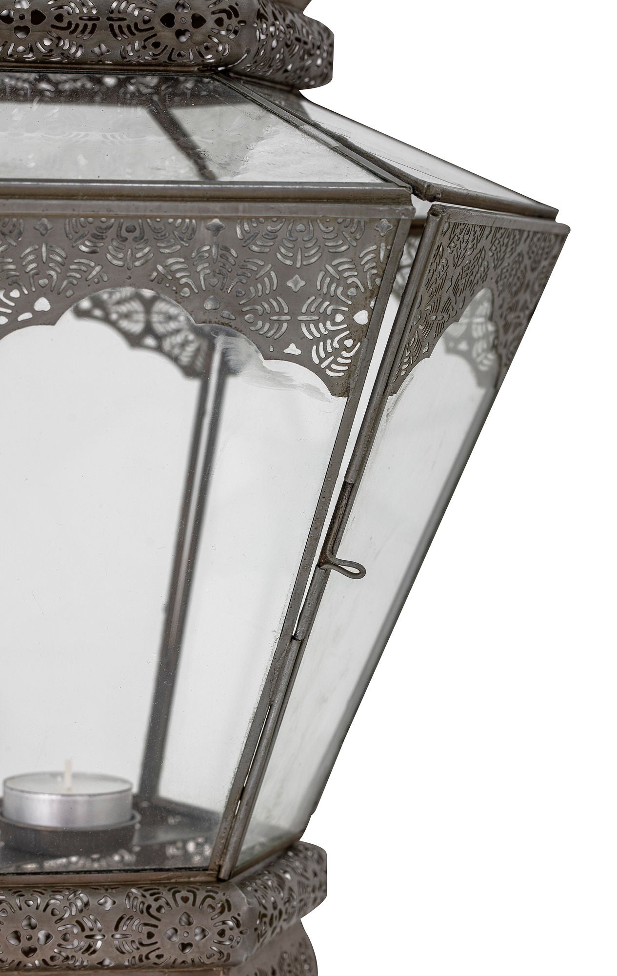 Lanterna di Bloomingville Isabell, grigio, vetro