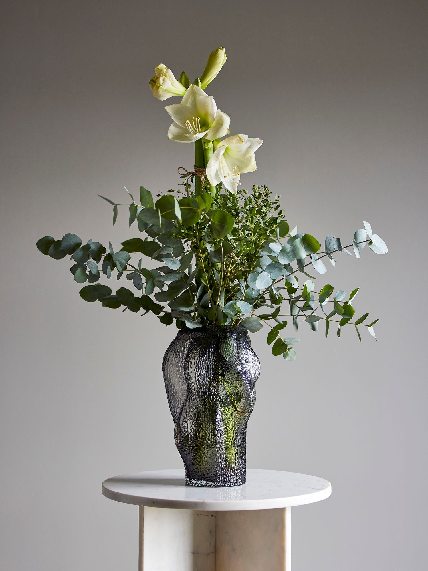 Bloomingville Khalid Vase, Grau, Glas