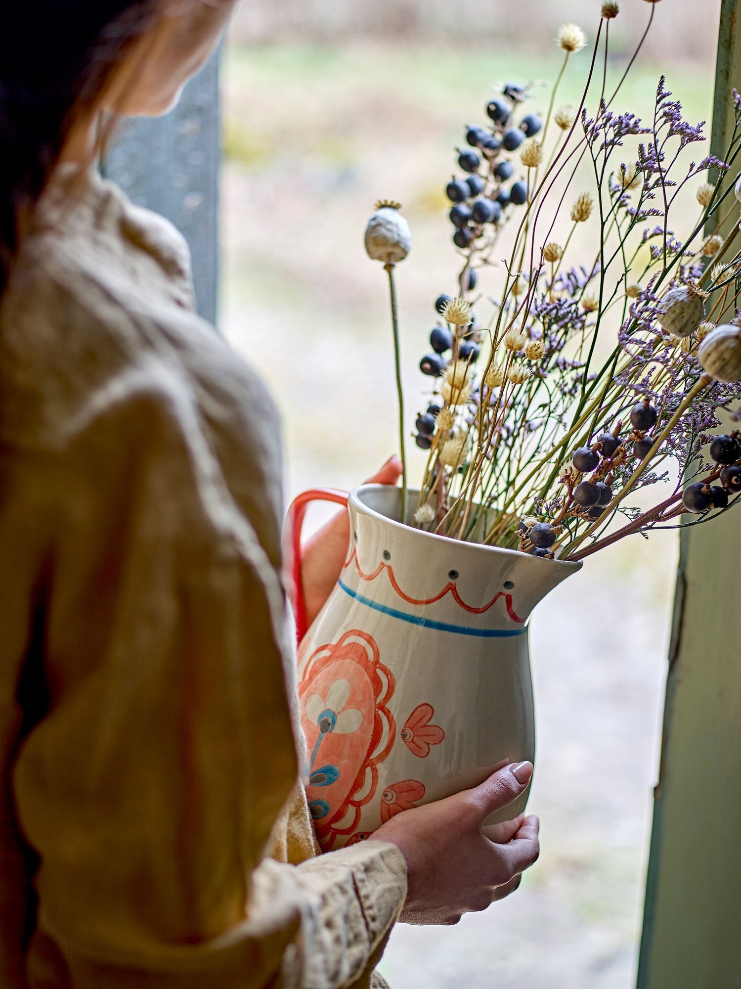 Bloomingville Odina Jug, Rose, Steinzeug