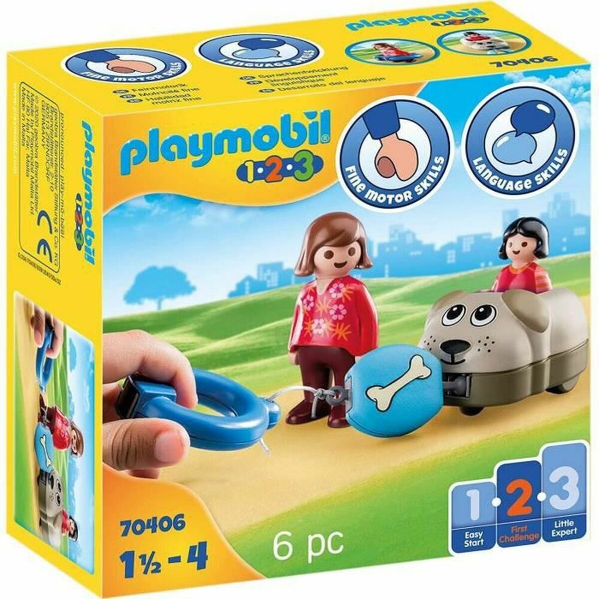 Playset Playmobil 1.2.3 Dog Boys 70406 (6 pc's)