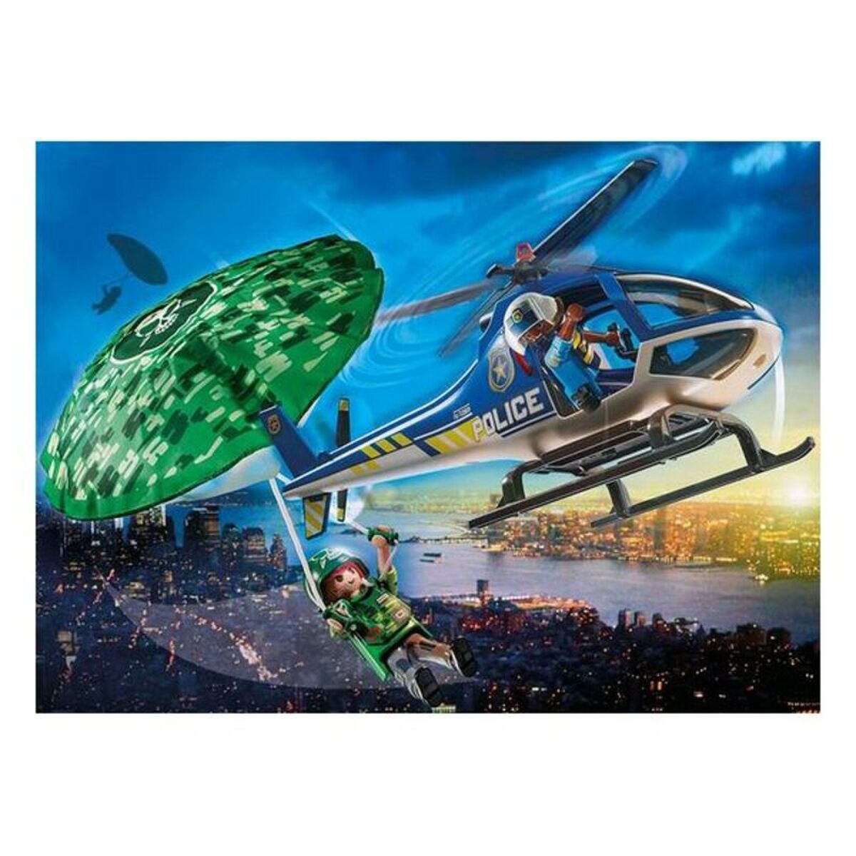 Playset City Action Police Hubschrauber: Parachute Chase Playmobil