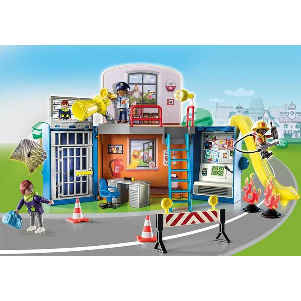 Playset Playmobil Duck On Call Ufficiale di polizia Stazione base 70830 (70