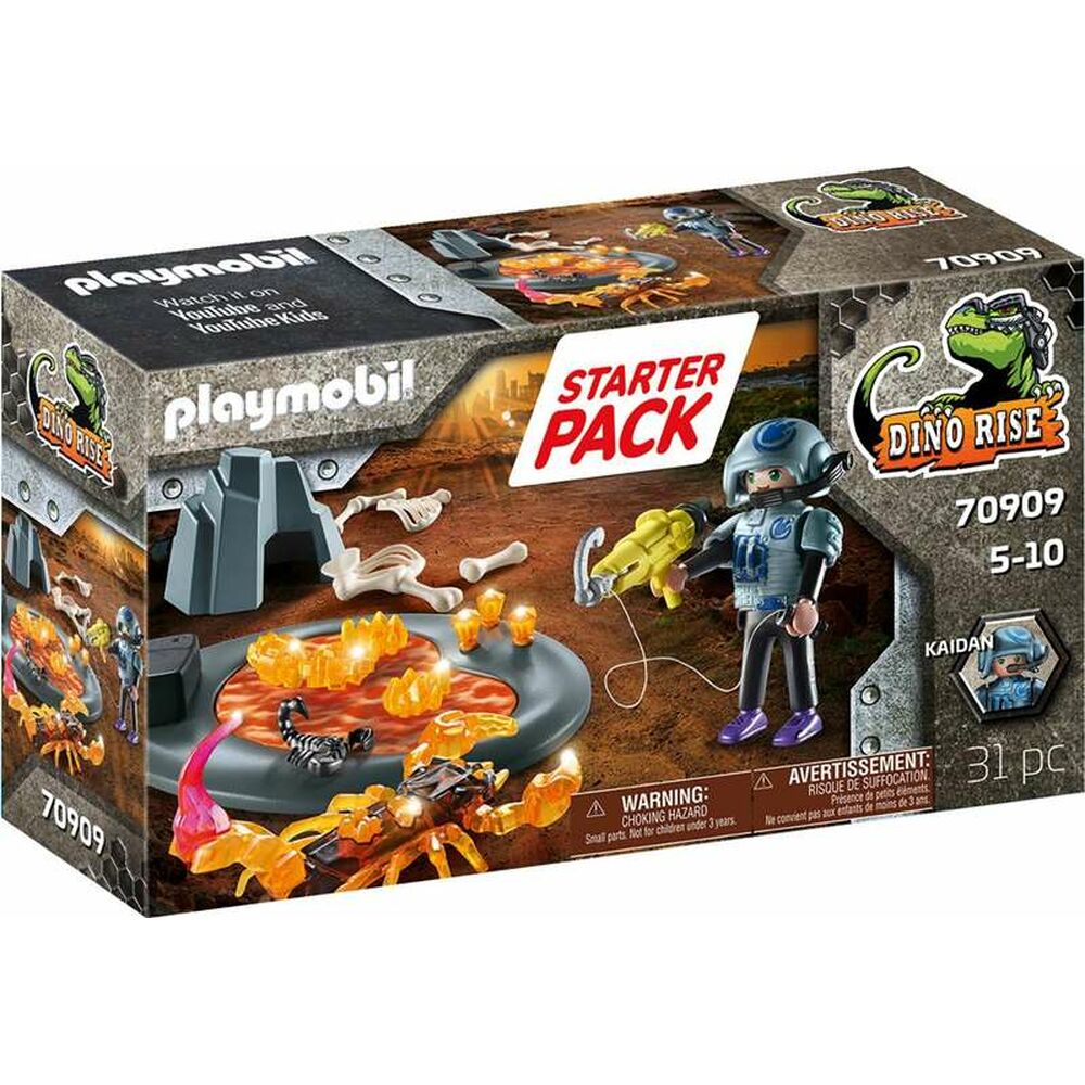 Playset Playmobil Dino Rise Starter Pack kämpft gegen die Feuerskorpion