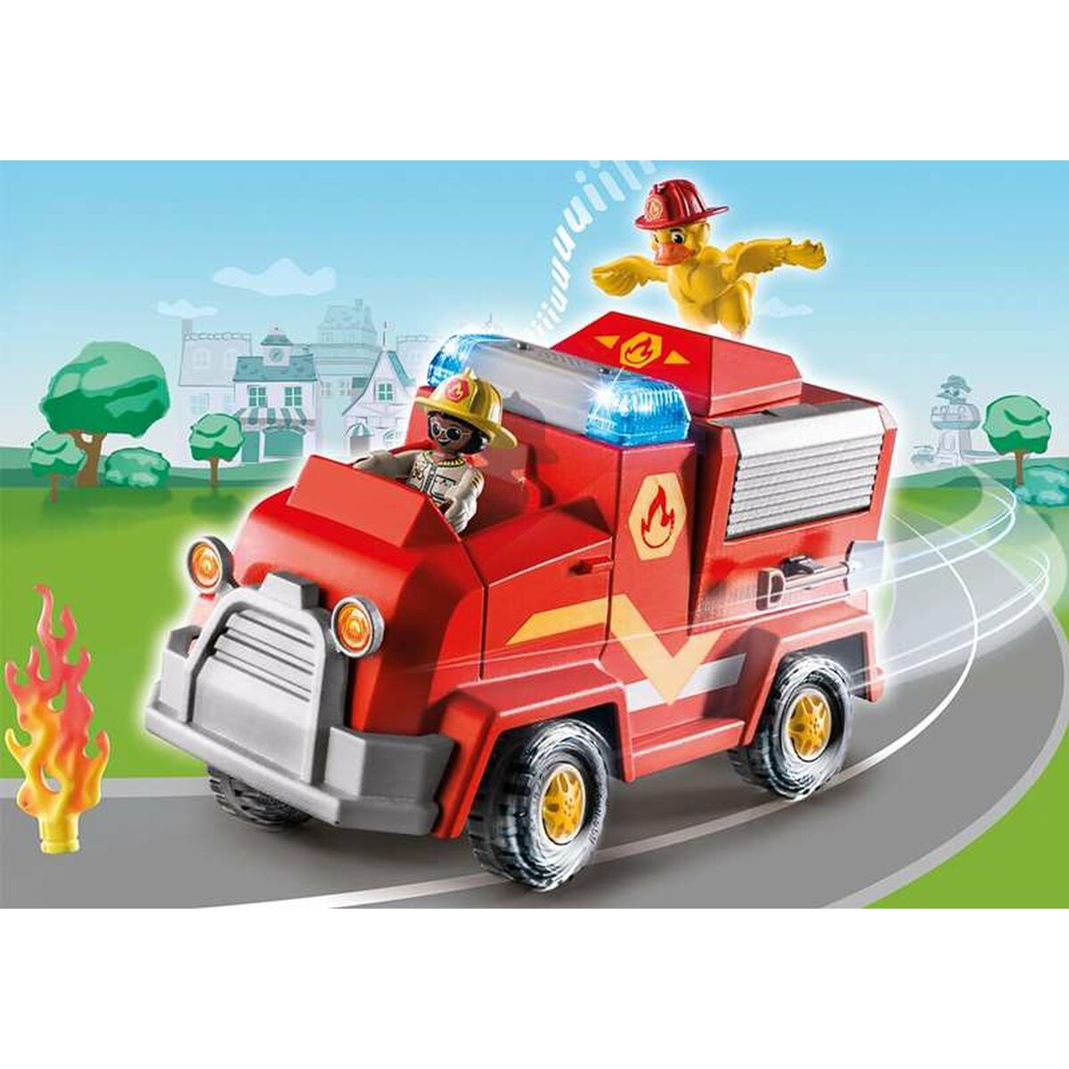 PlaySet PlayMobil Duck Call Fire Department -hätäajoneuvoon