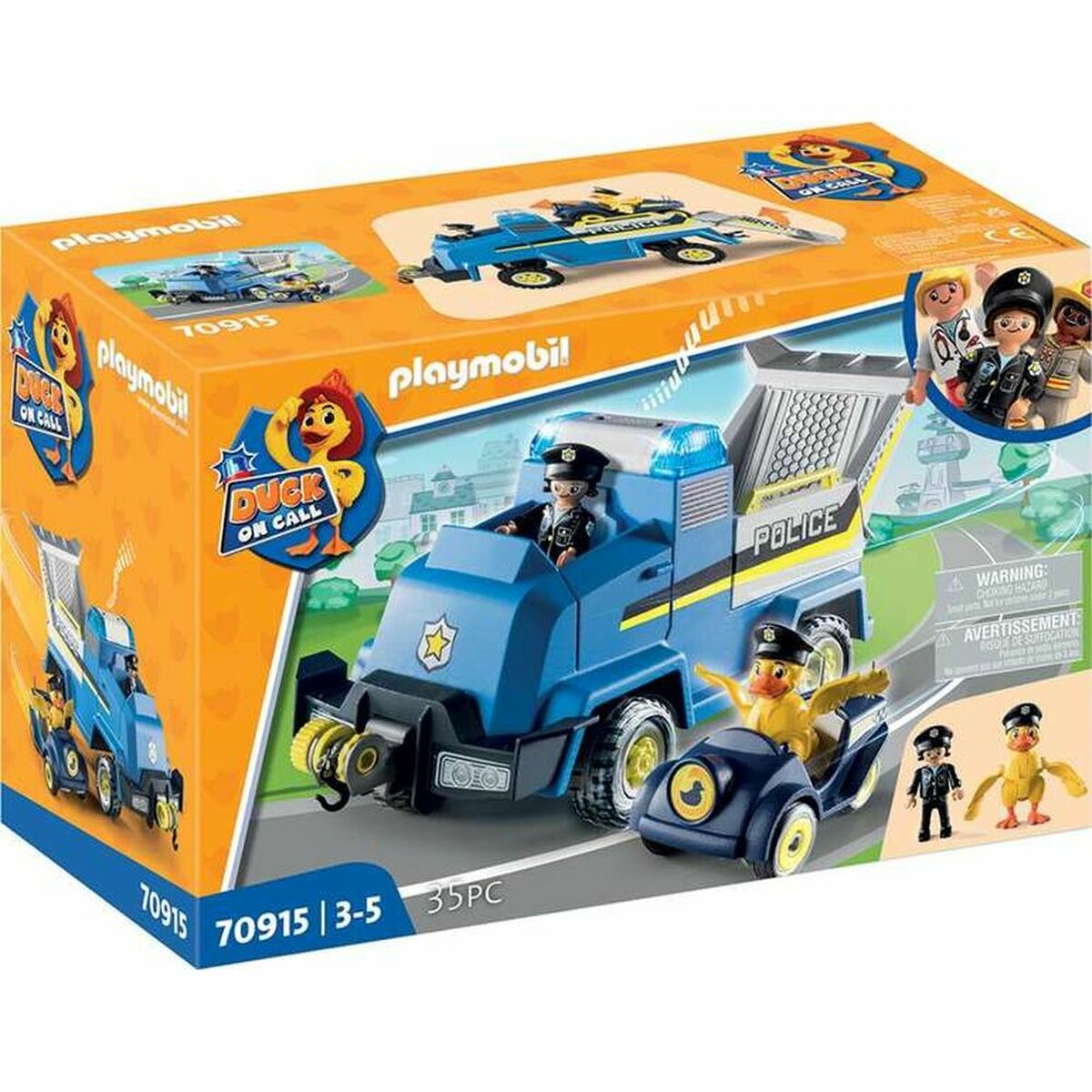 Playset Playmobil Duck在呼叫警察紧急车辆