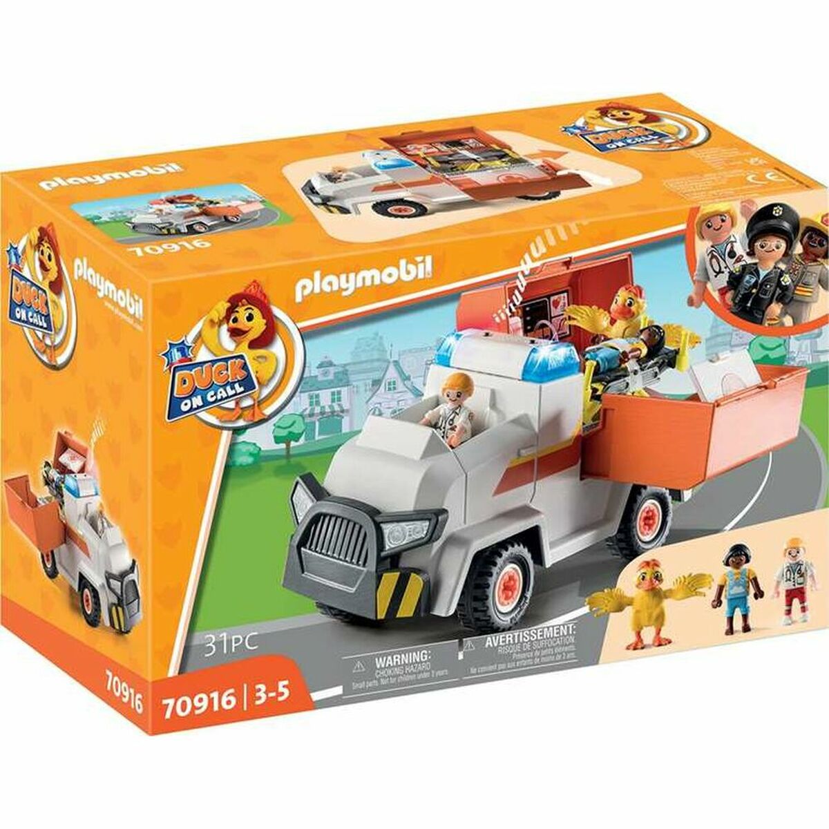 Playset PlayMobil Duck en llamado Ambulancia de vehículos de emergencia