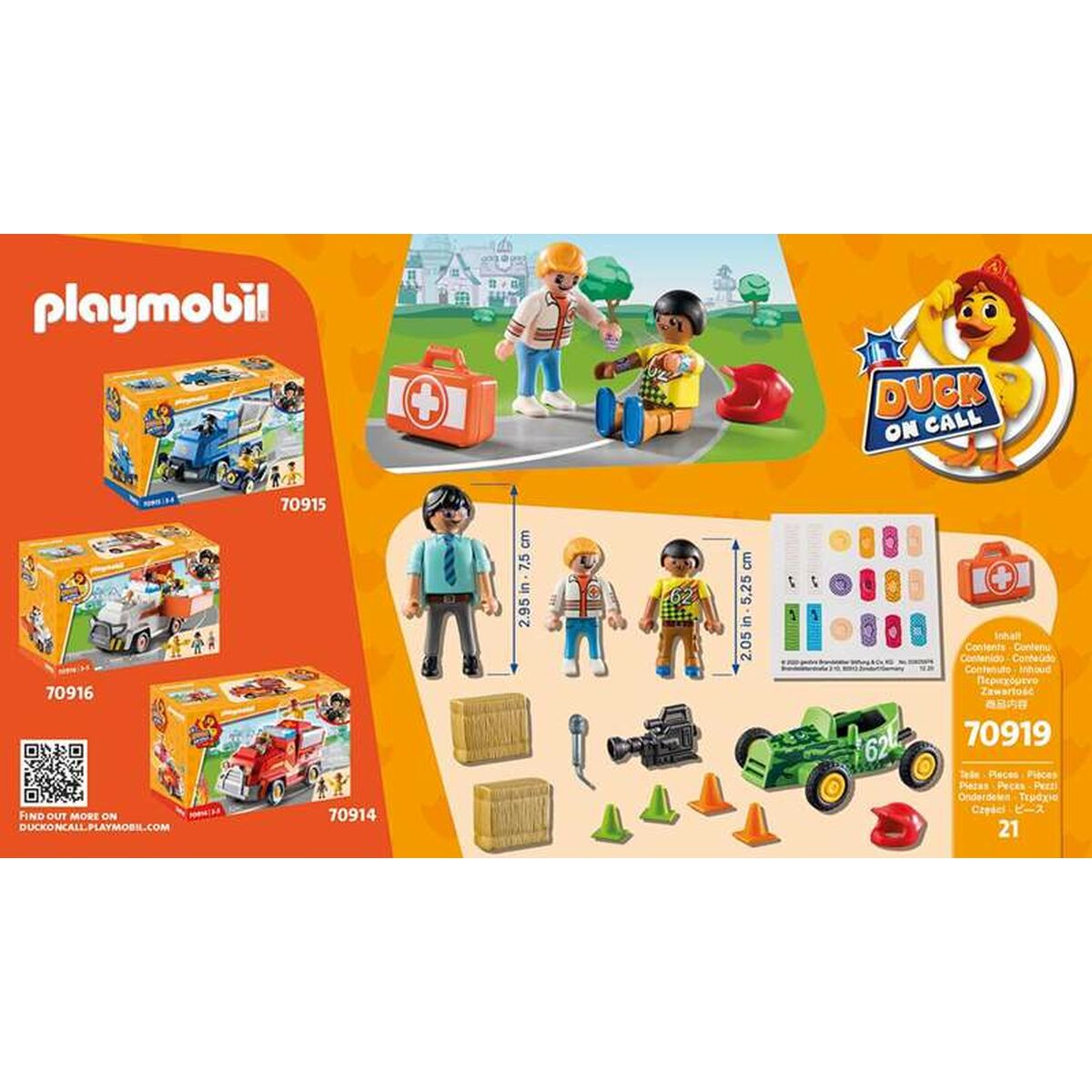 Playset Playmobil Duck on Call Action Ambulance 70919 (21 PCs)