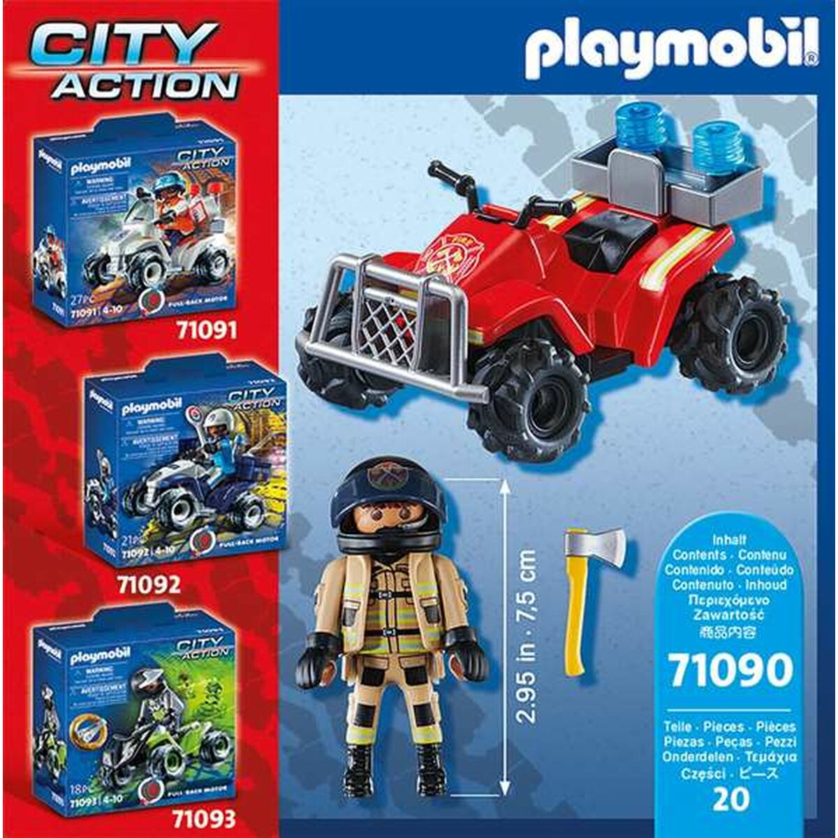 Playset Playmobil City Action Brannmenn - Speed ​​Quad 71090