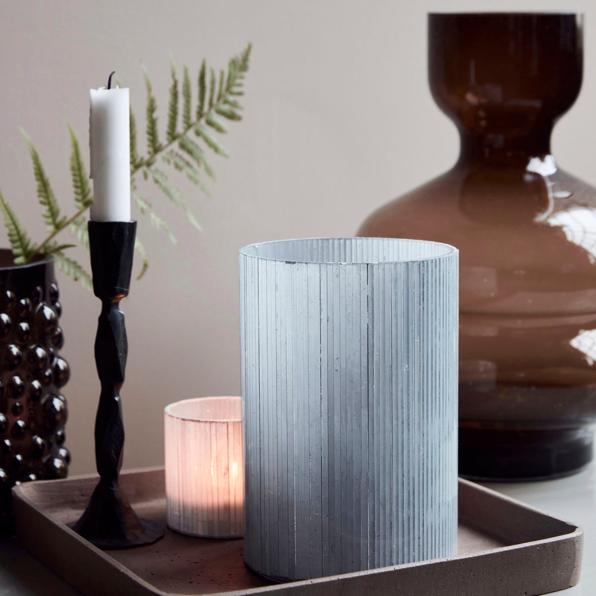 Huslæge Tealight Holder, Hdmirr, Frost Gray