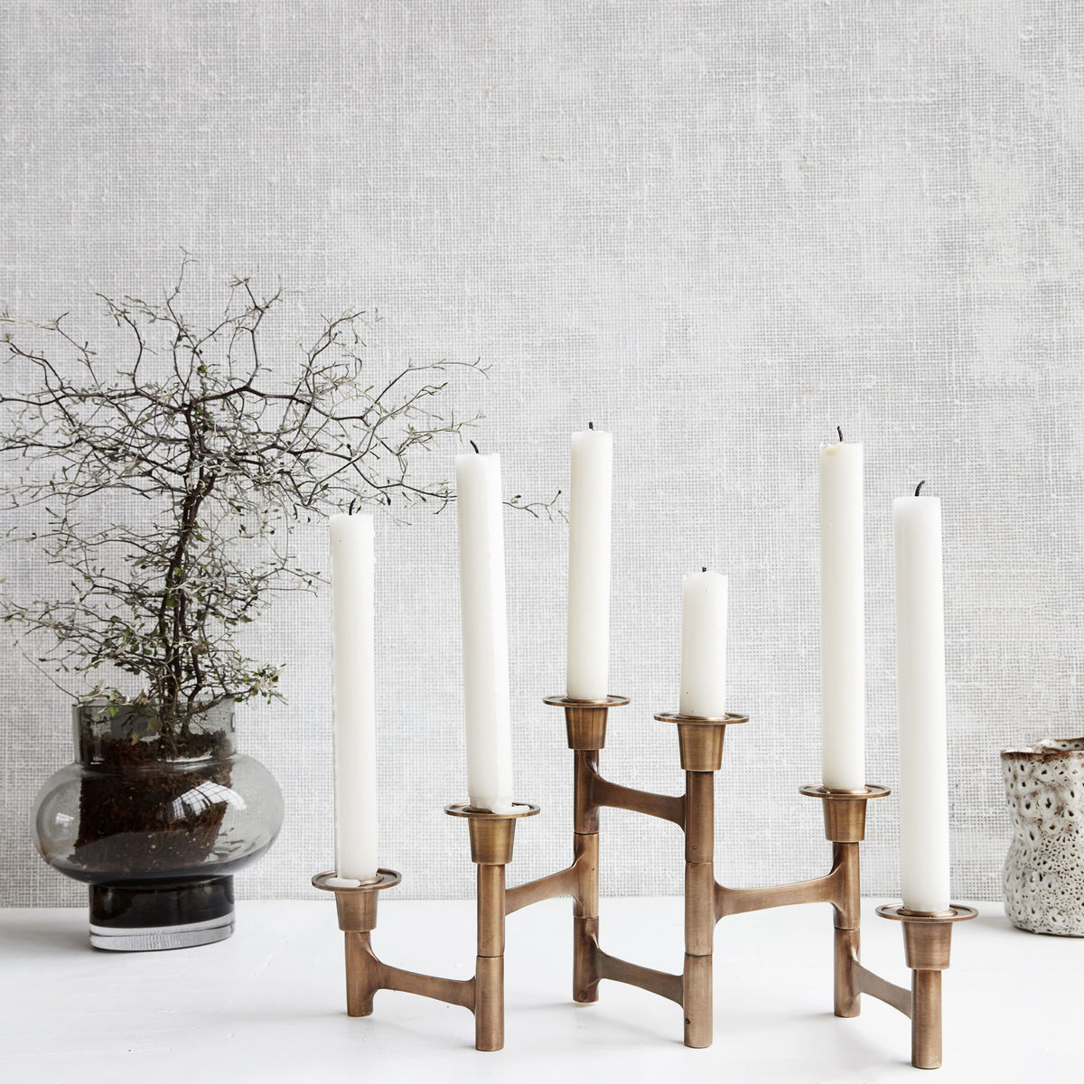 Huis Doctor Candle Stand w. 6 kopjes, hdmove, messing