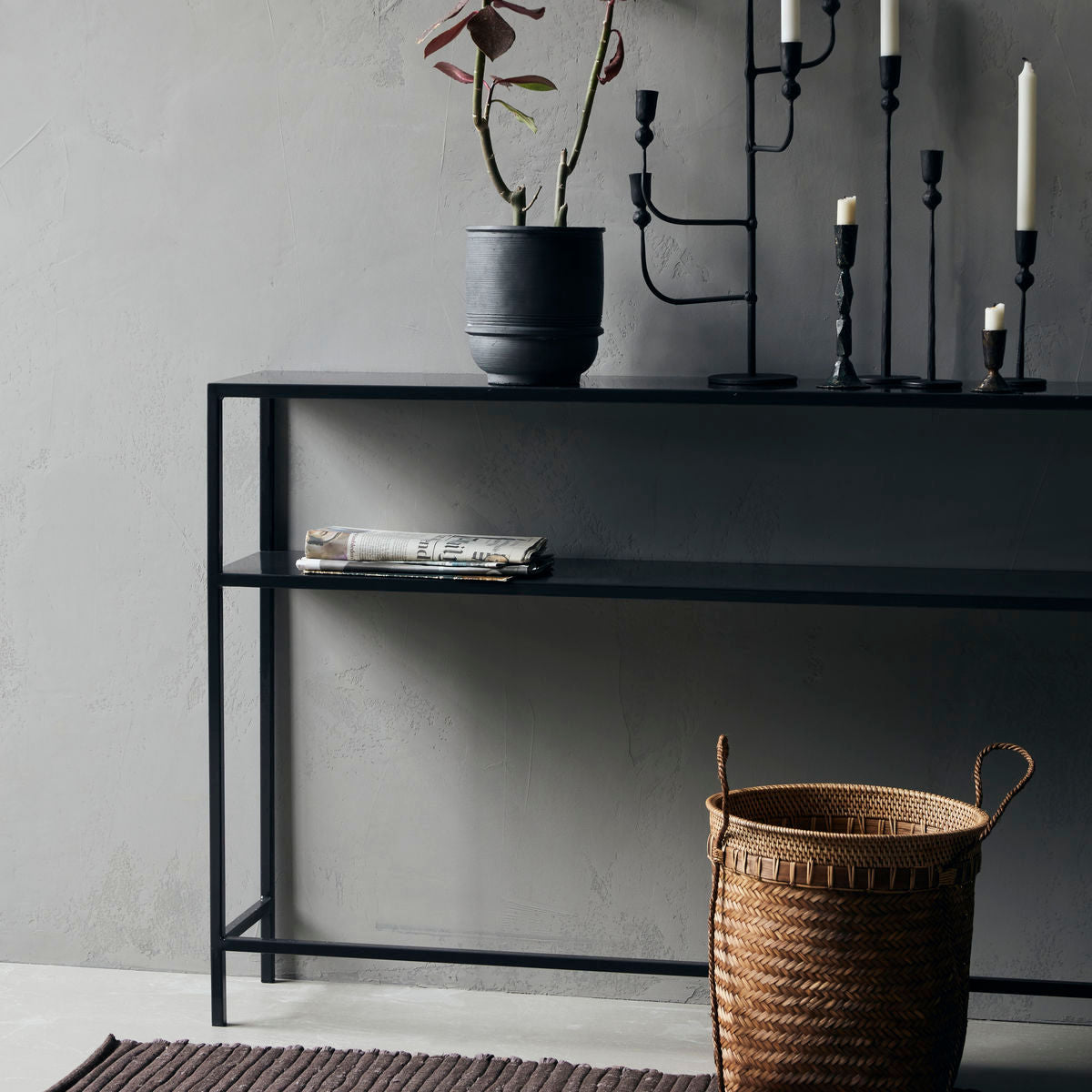 Huis Doctor Console Table, Hdfari, zwart