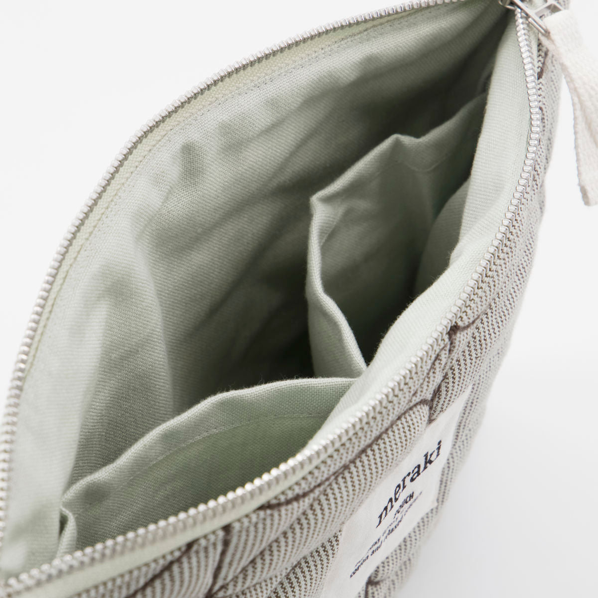 Meraki Pouch, Mkmentha, Light Grey/Army Green