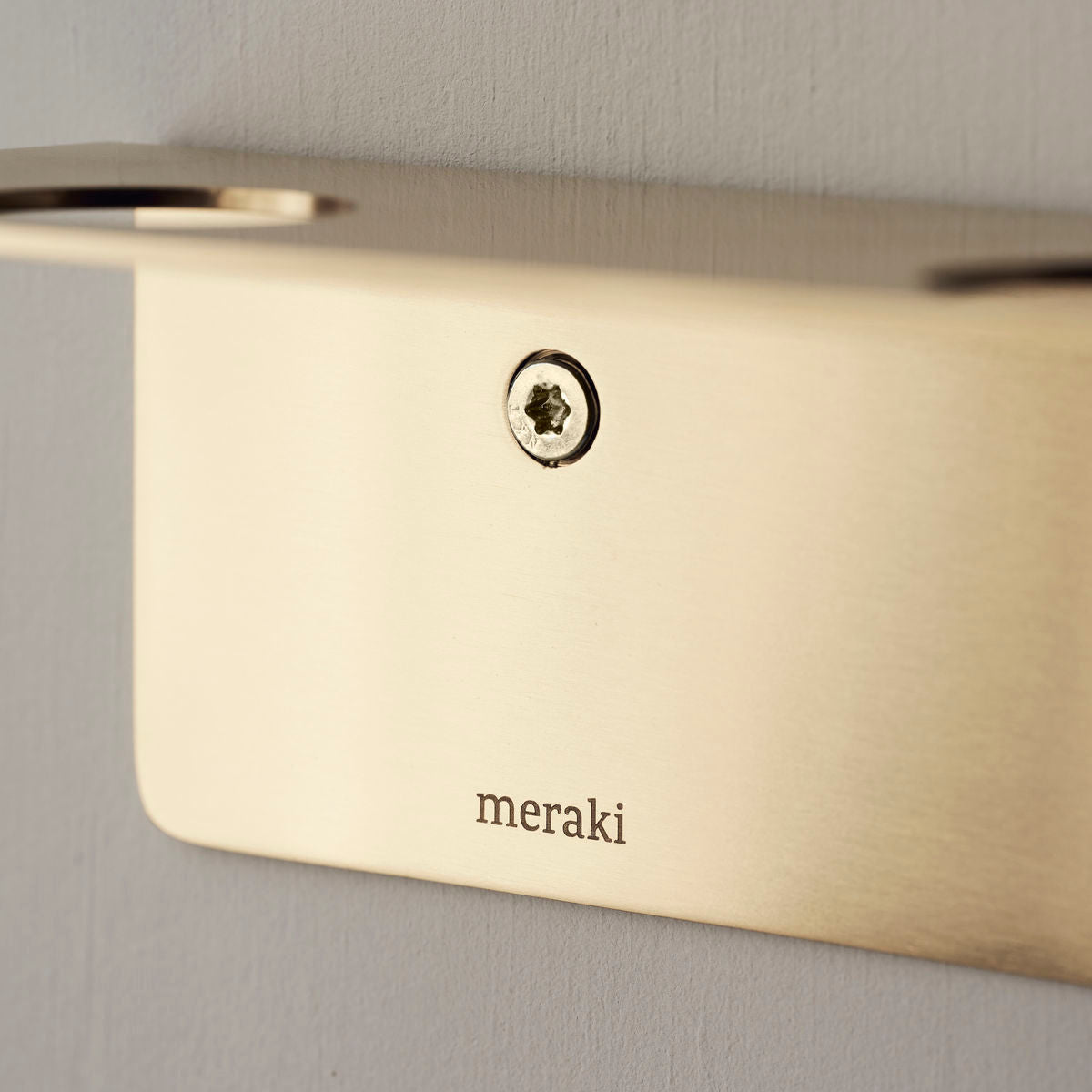 Meraki Flessenhanger met haken, geborsteld koperen afwerking