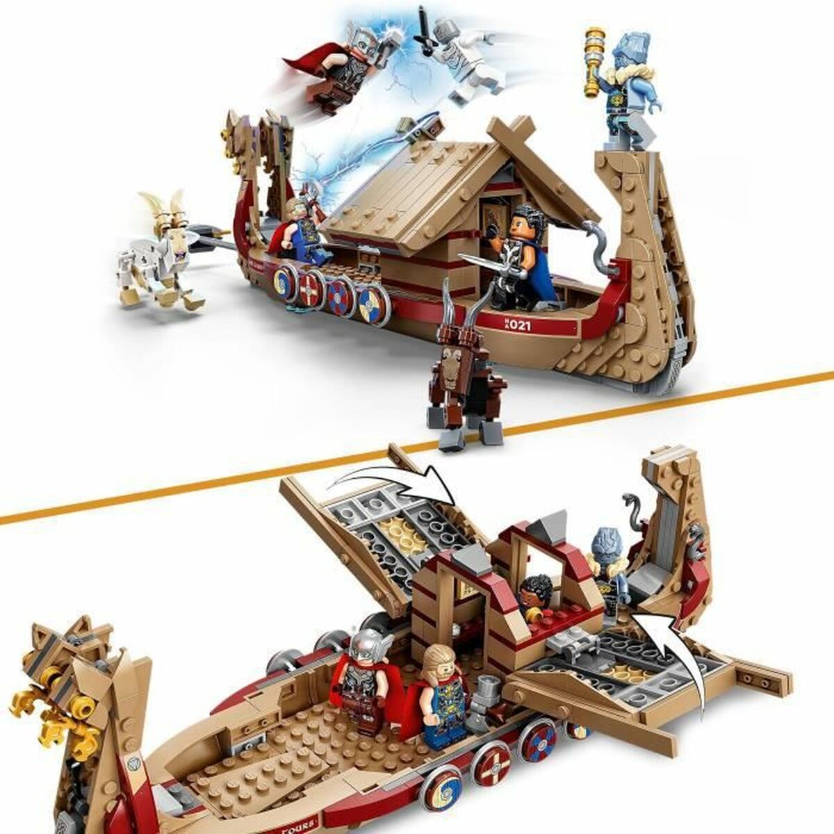 Set di costruzioni Lego Thor Love and Thunder: The Goat Boat