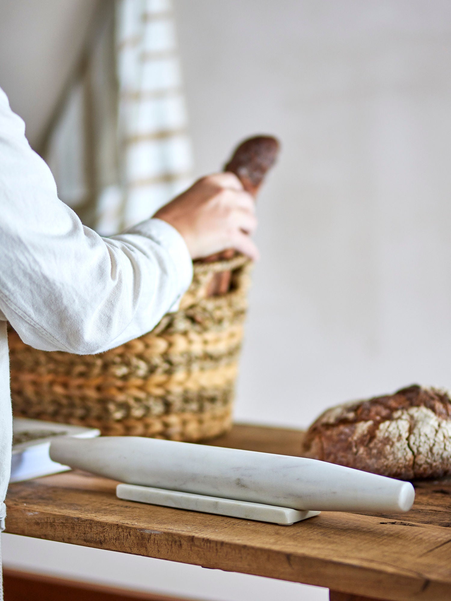 Kreativ samling Filippa Rolling Pin, White, Marble