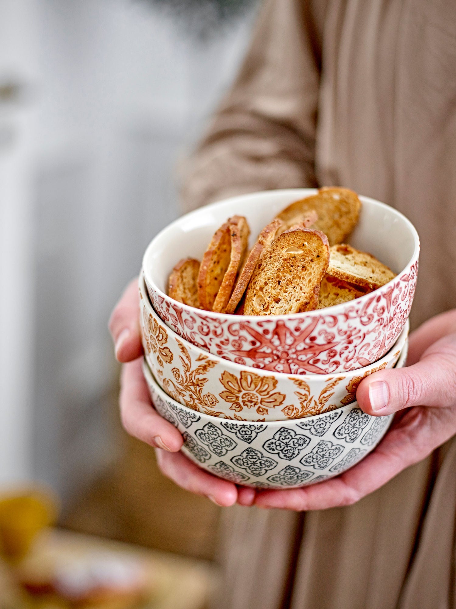 Bloomingville Genia Bowl, Brown, Steingware