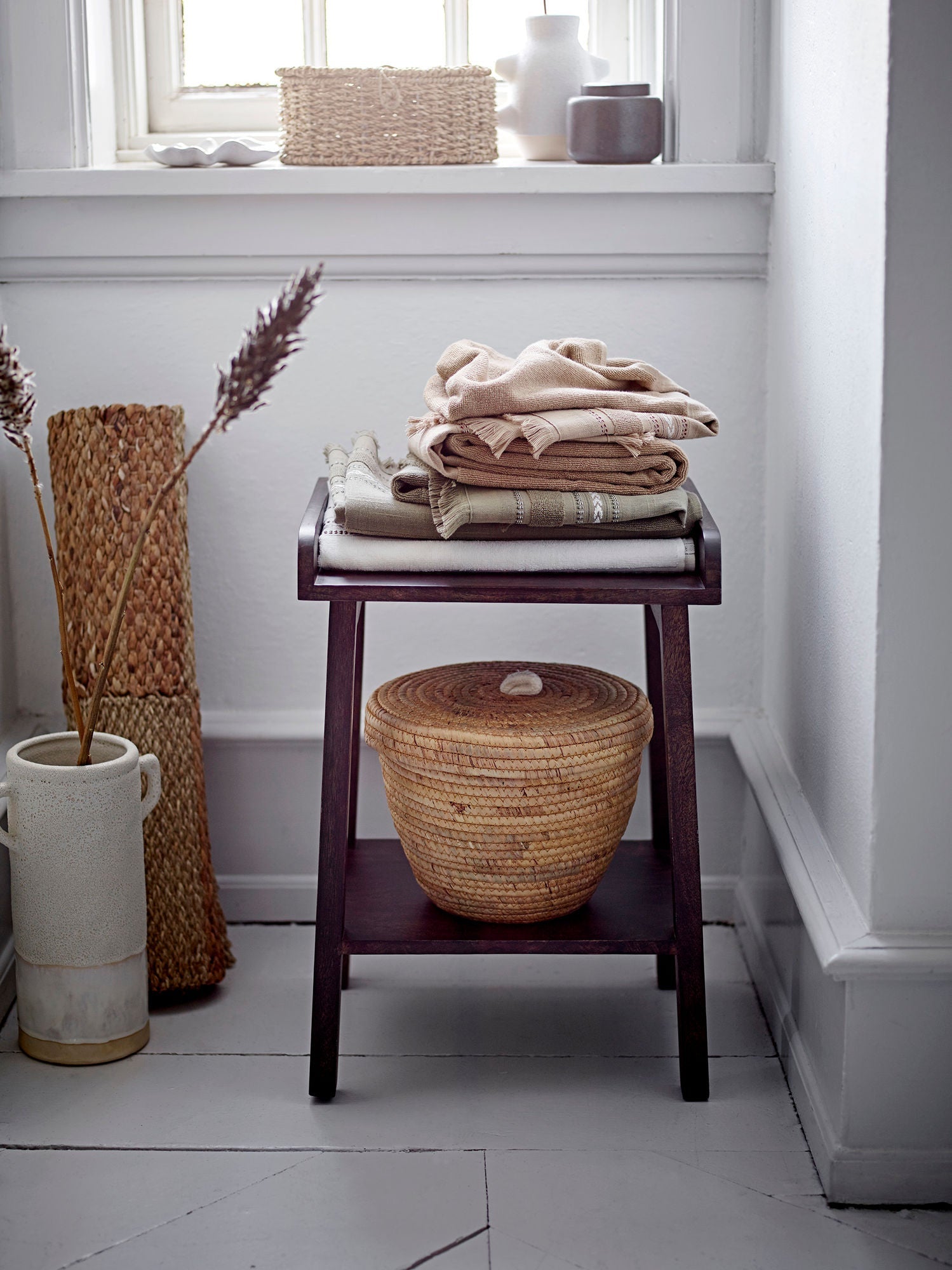 Bloomingville Noi Basket w/Lid, Nature, Water Hyacinth