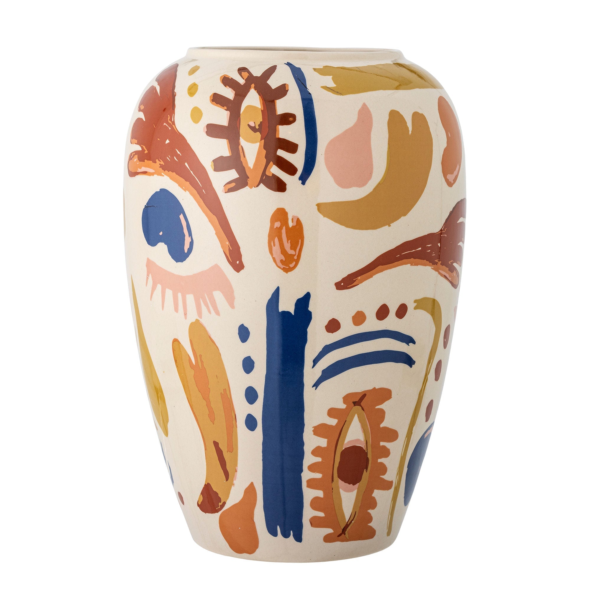 Bloomingville Horus vase, oranje, steengoed