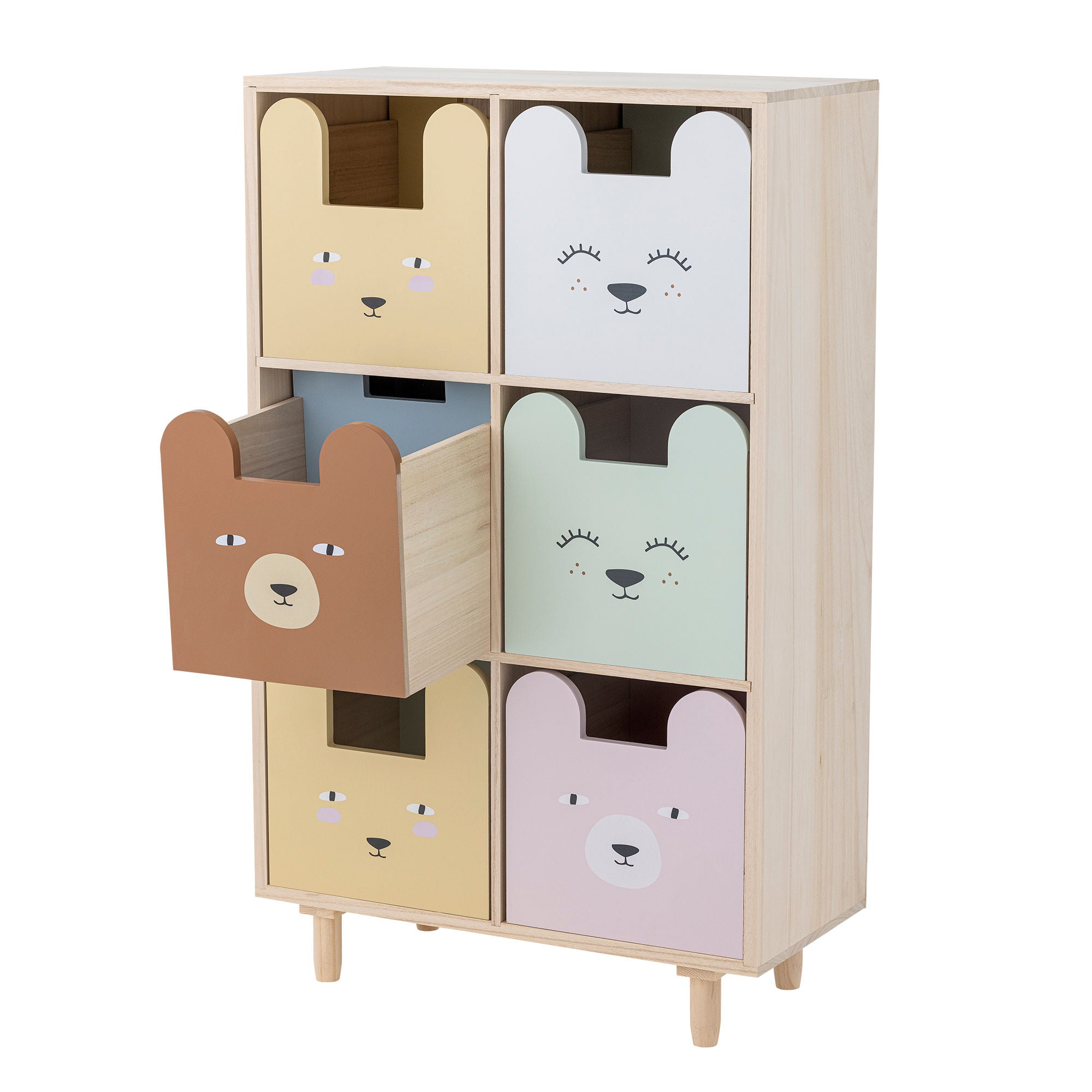 Bloomingville Mini Calle Bookcase con cassetti, Natura, Paulownia