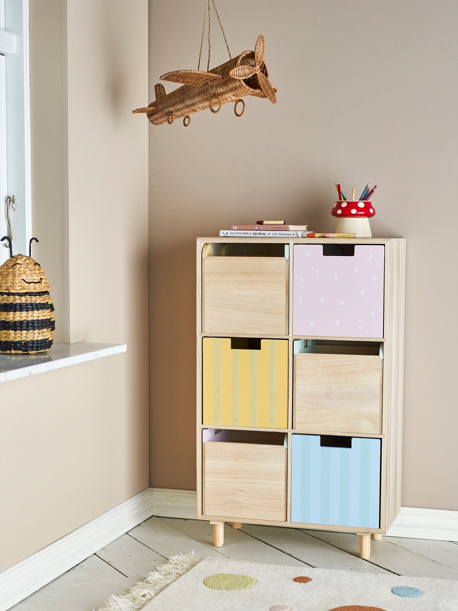 Bloomingville Mini Calle Bookcase con cassetti, Natura, Paulownia