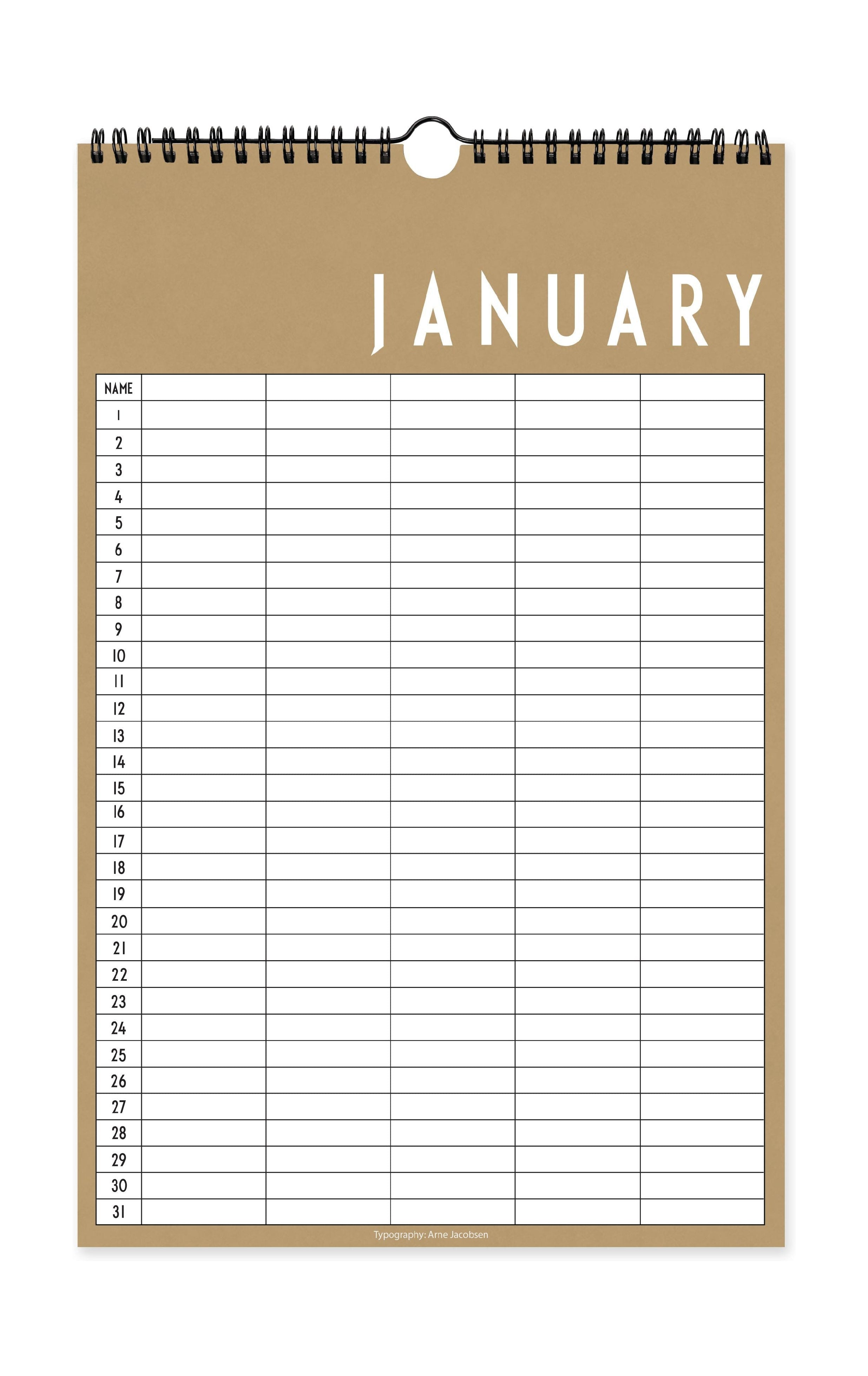 Design Letters Monthly Planner, Beige