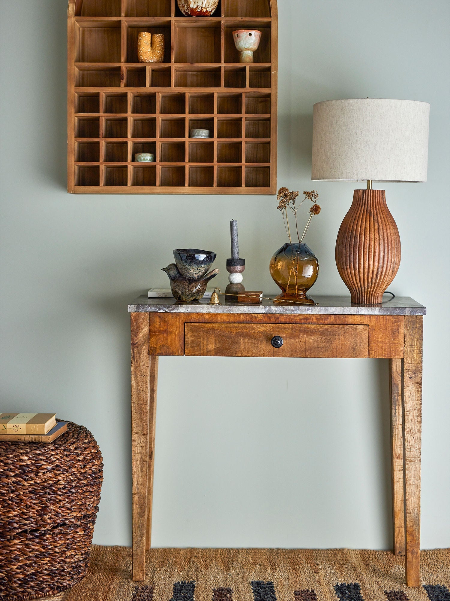 Creative Collection Huuge Console Table, Brown, Marble