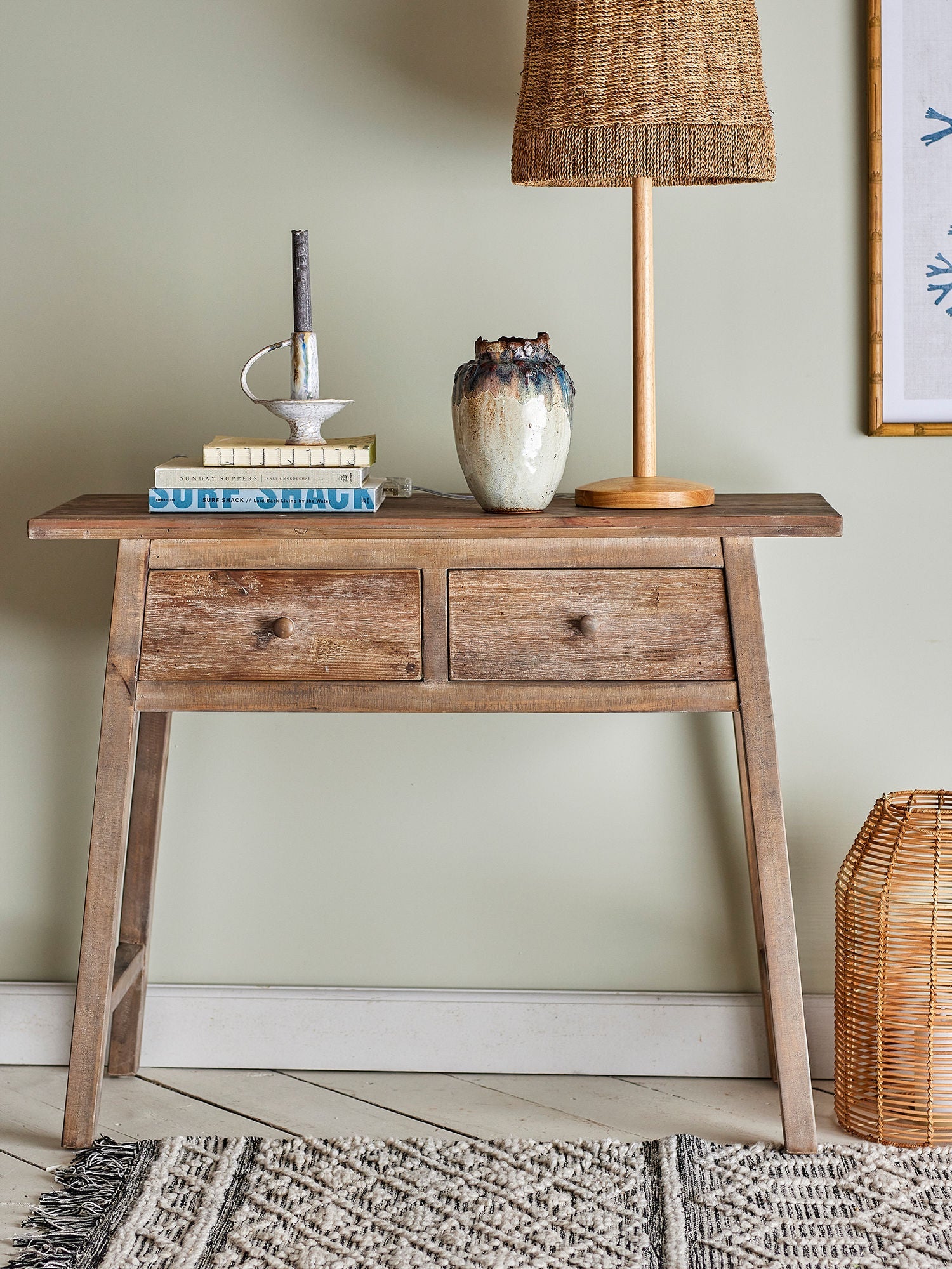 Creatieve verzameling Camden Console Table, Nature, Reclaimed Pine Wood