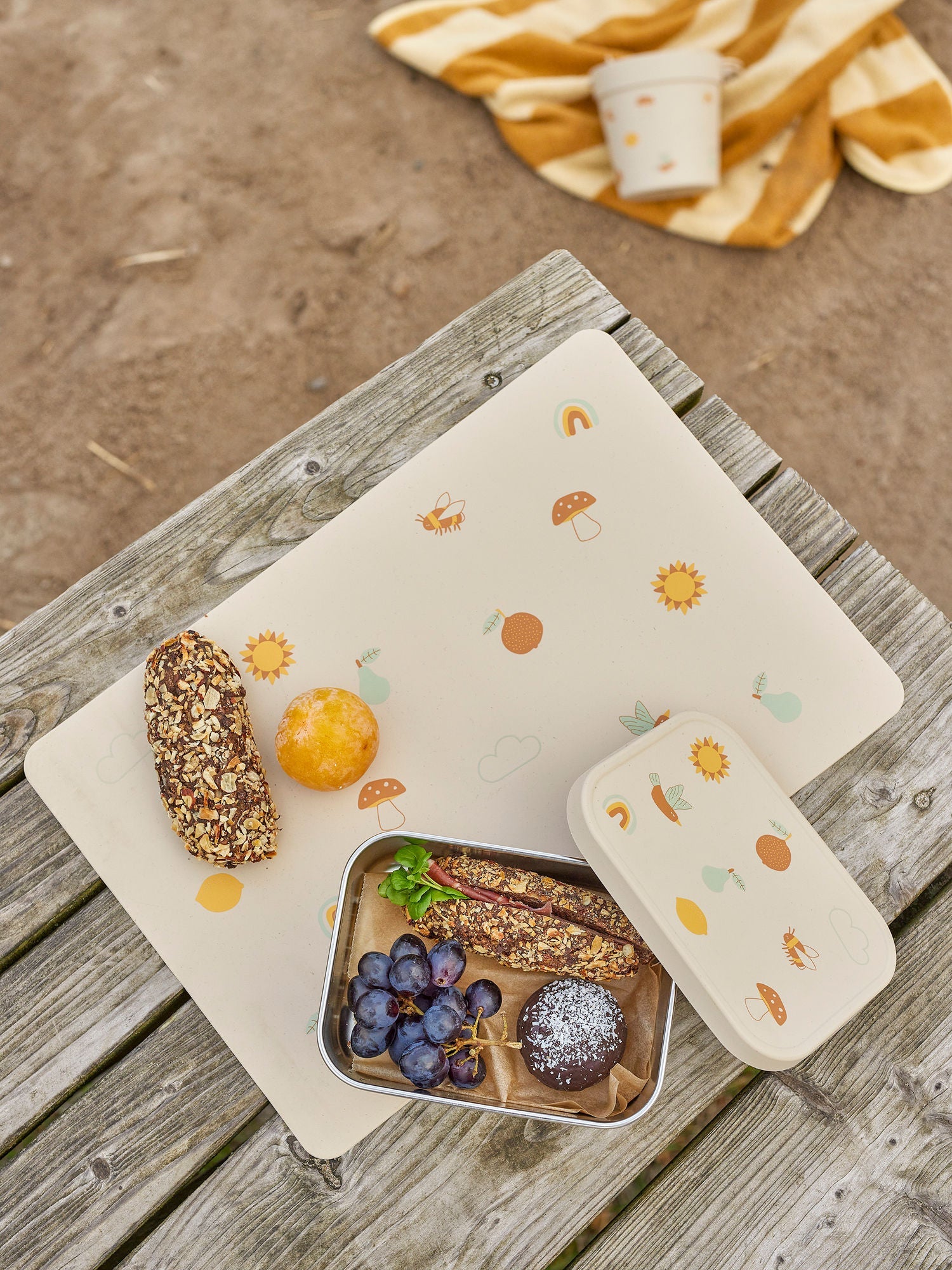 Bloomingville Mini Agnes lunchbox, natuur, roestvrij staal