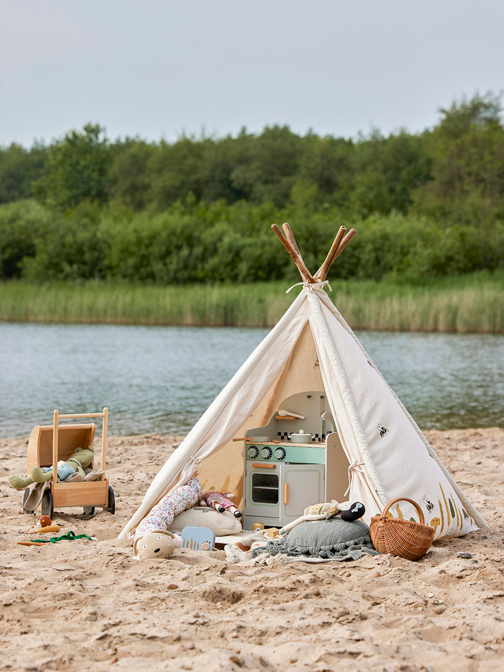 Bloomingville Mini Millo Kinder Tipi, Natur, Baumwolle