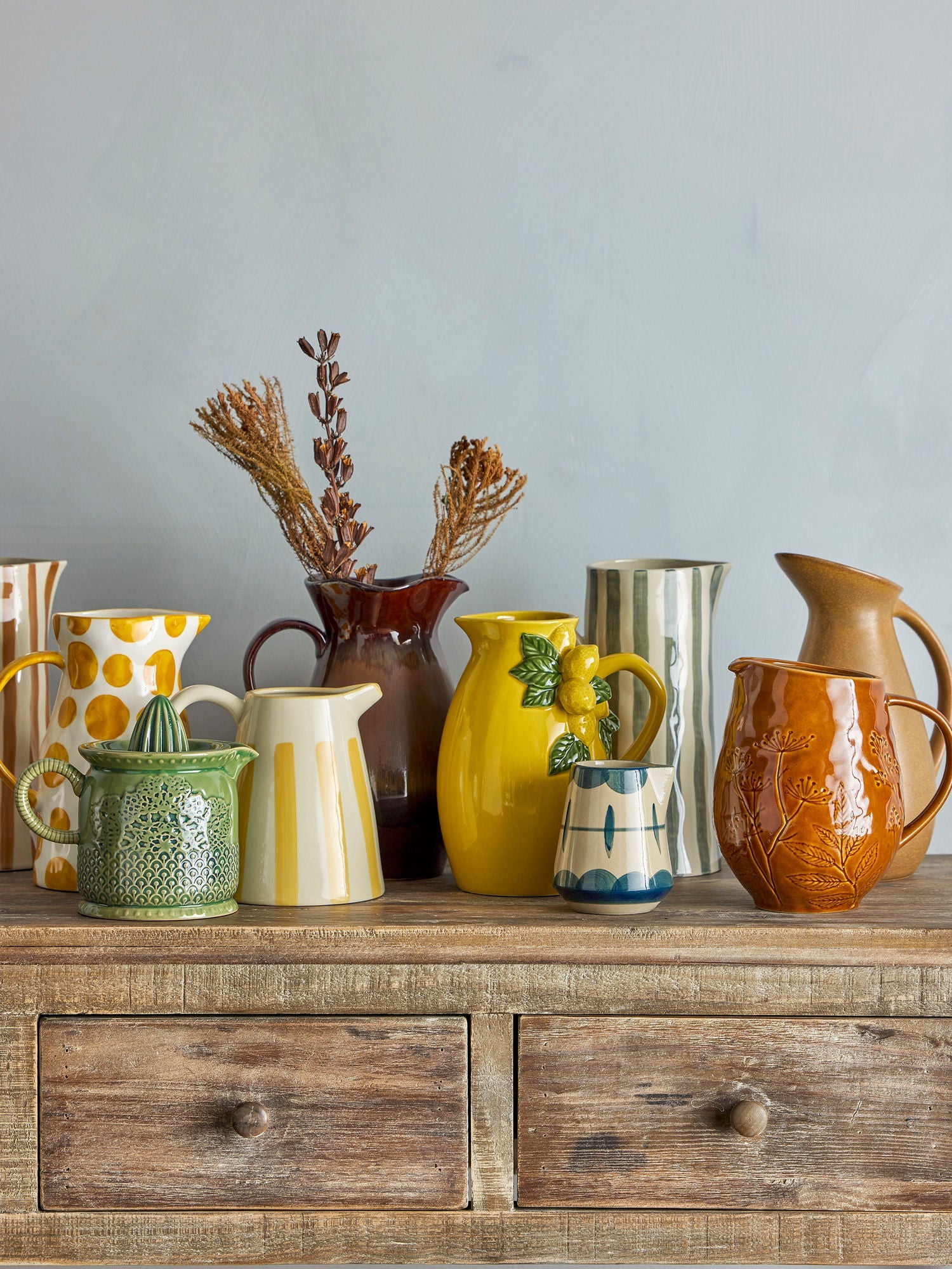 Créative Collection Allium Milk Jug & Sugar Bowl, Blue, Stoneware