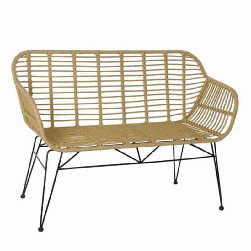 Garden bank DKD Home Decor Metal Synthetic Rattan Rattan (116 x 55 x