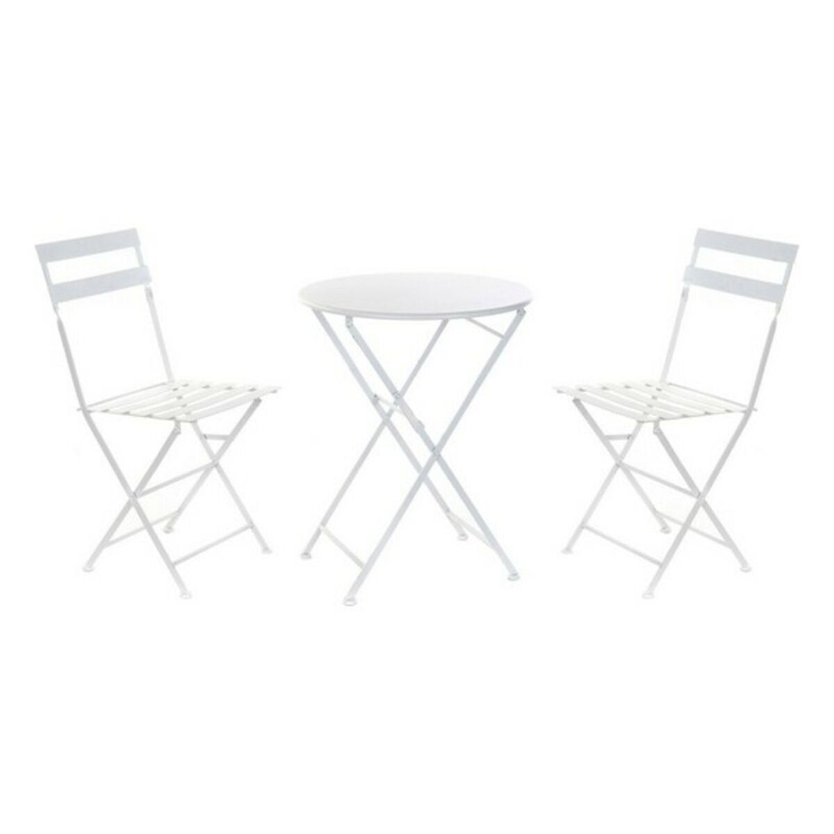 Tafel ingesteld met 2 stoelen DKD Home Decor Wit 80 cm 60 x 60 x 70 cm (3