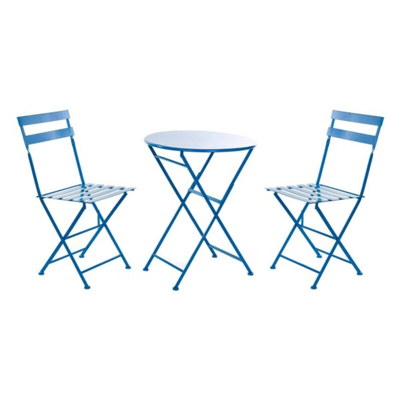 Ensemble de table avec 2 chaises DKD Home Decor MB-166634 bleu 80 cm 60 x 60 x