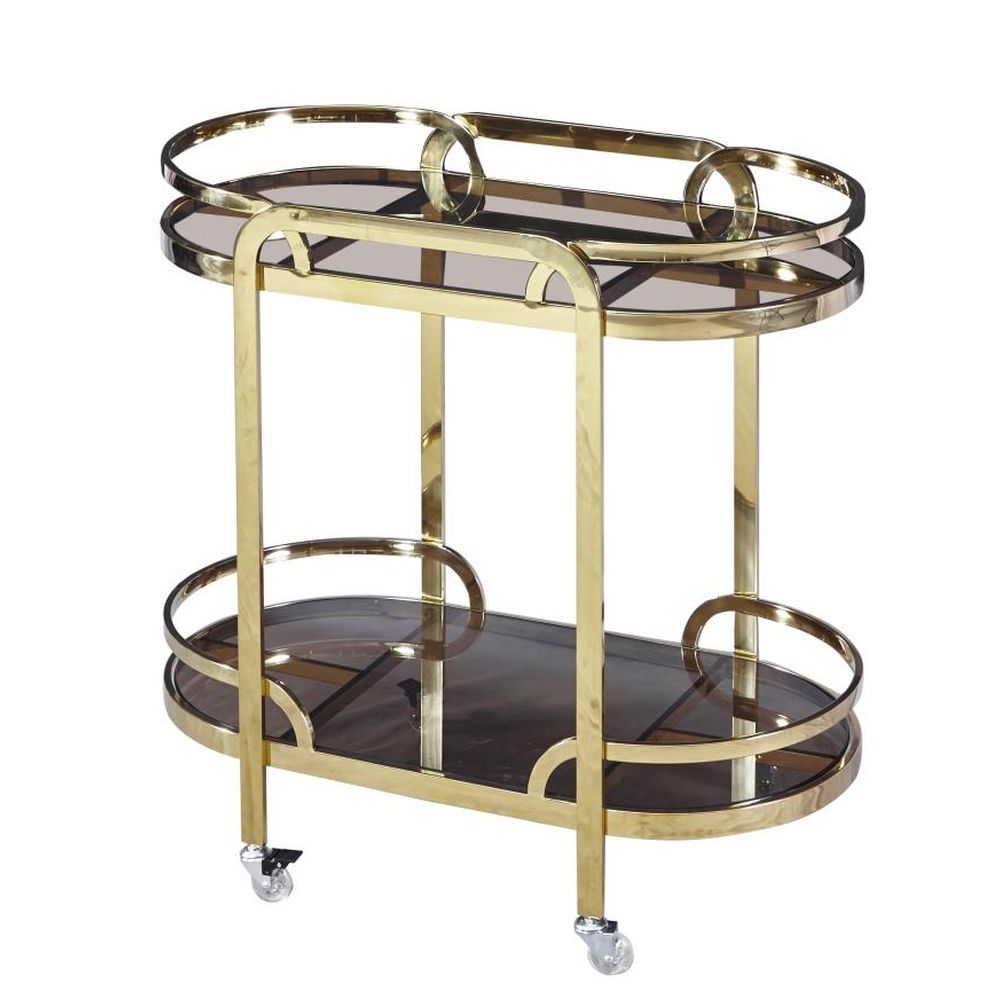 Chariot polyvalent DKD DKD Home Crystal Golden Steel (85 x 46,5 x