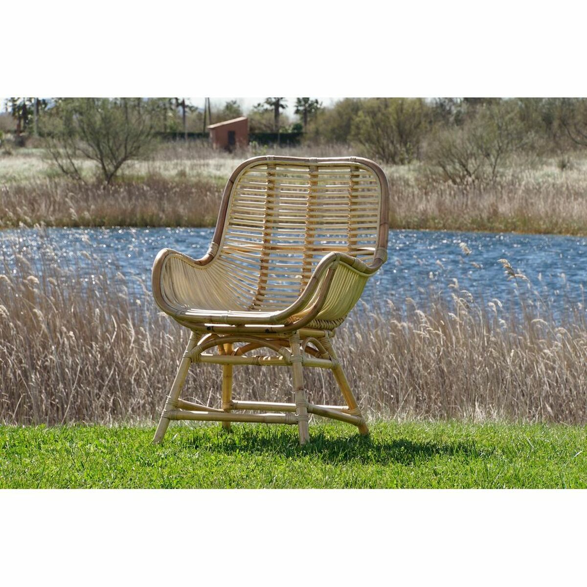 Chaise de jardin dkd décoration intérieure multicolour rotin naturel 61 x 58 x 92 cm