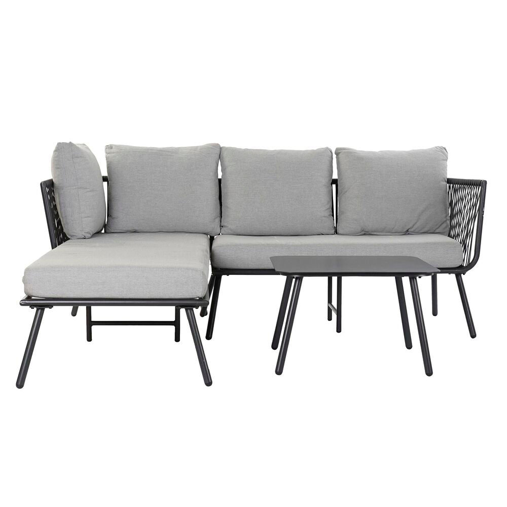 Havesofa DKD boligindretning black metal aluminium reb 30 x 40 cm 192 x